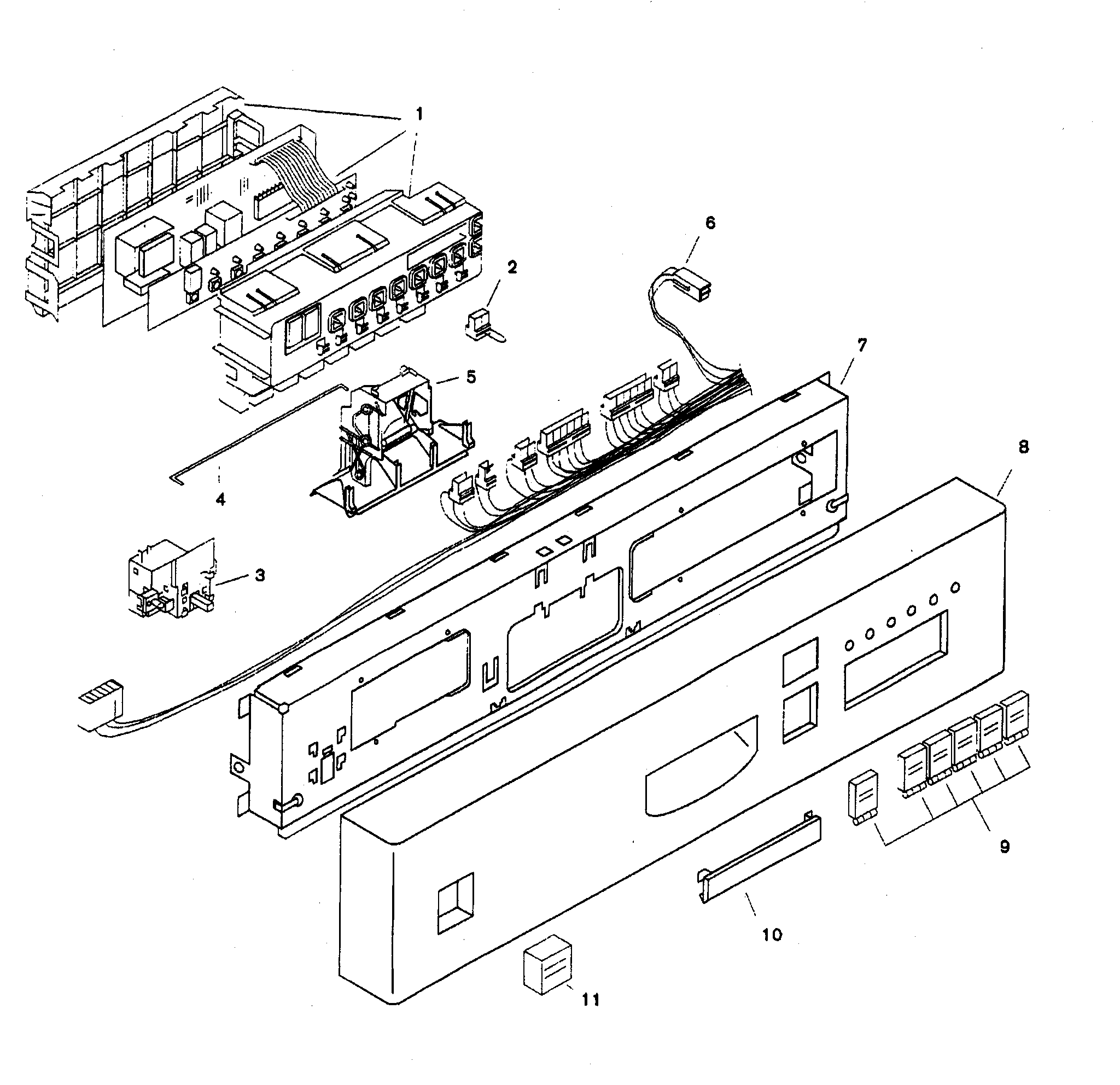 Bosch SHU5306UC/12 fascia panel diagram