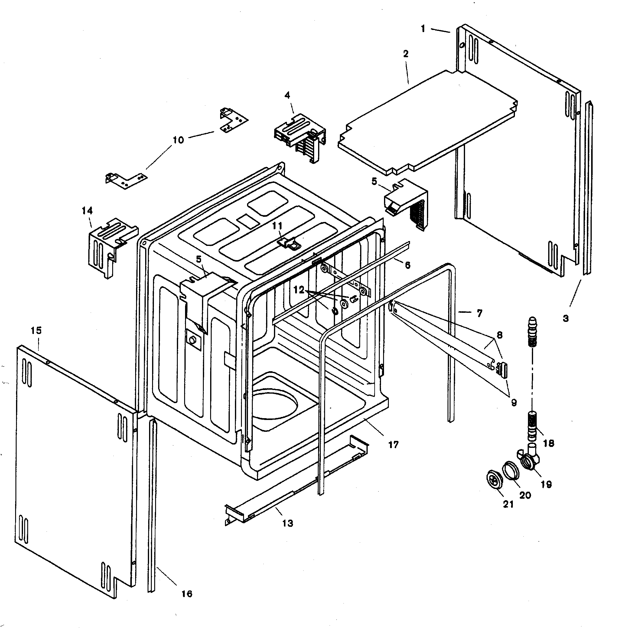 Bosch SHU5306UC/12 tank assy diagram