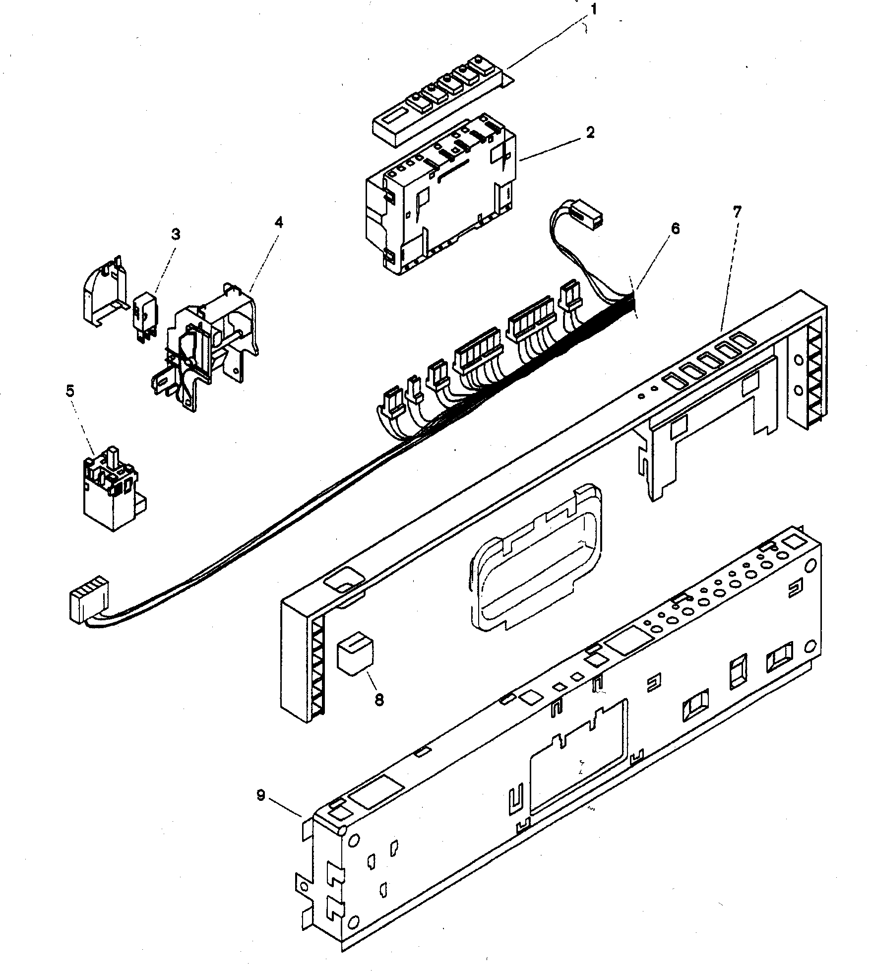 Bosch SHU9922UC/12 fascia panel diagram