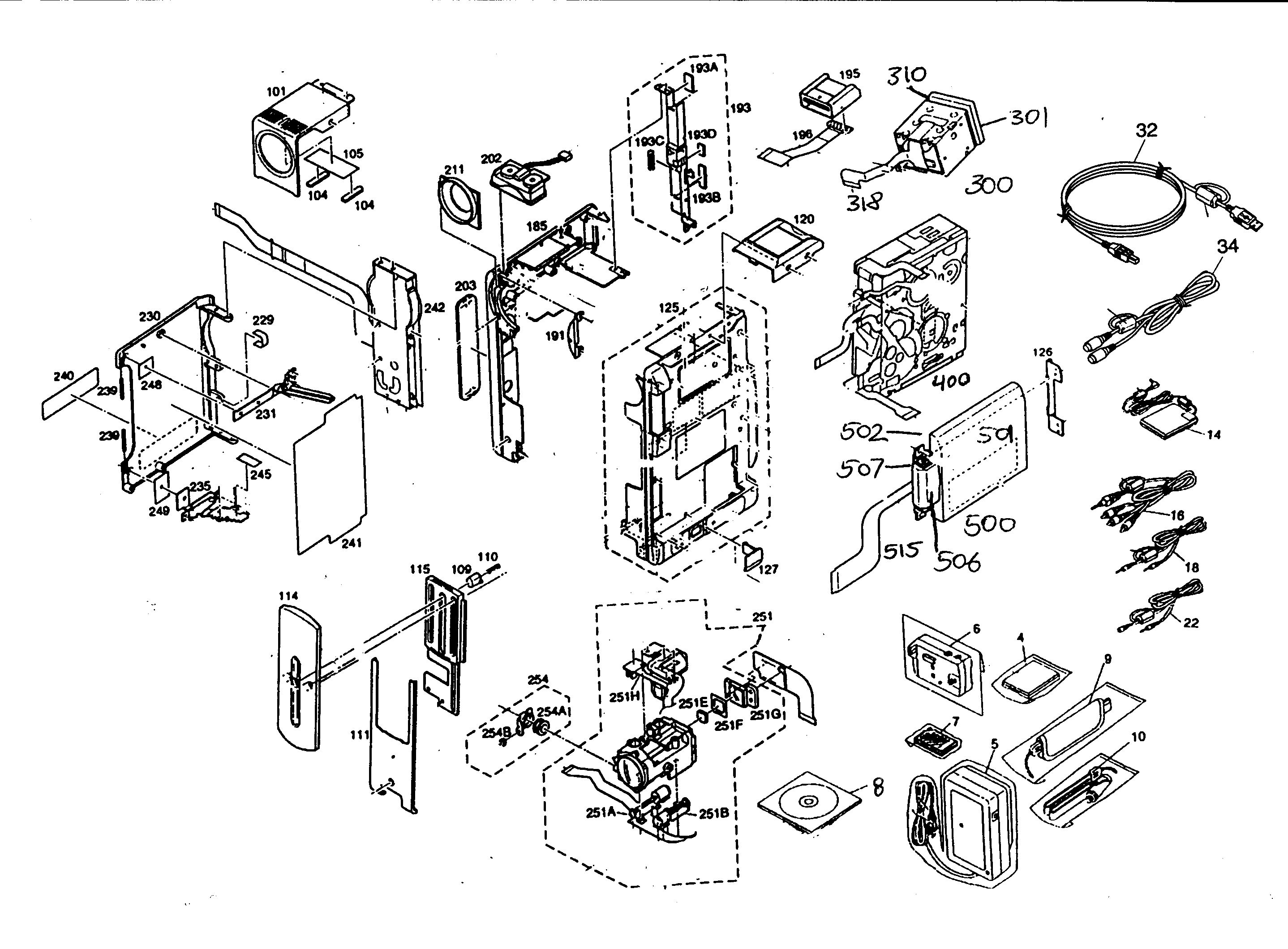 JVC GR-DVP3UM cabinet parts diagram