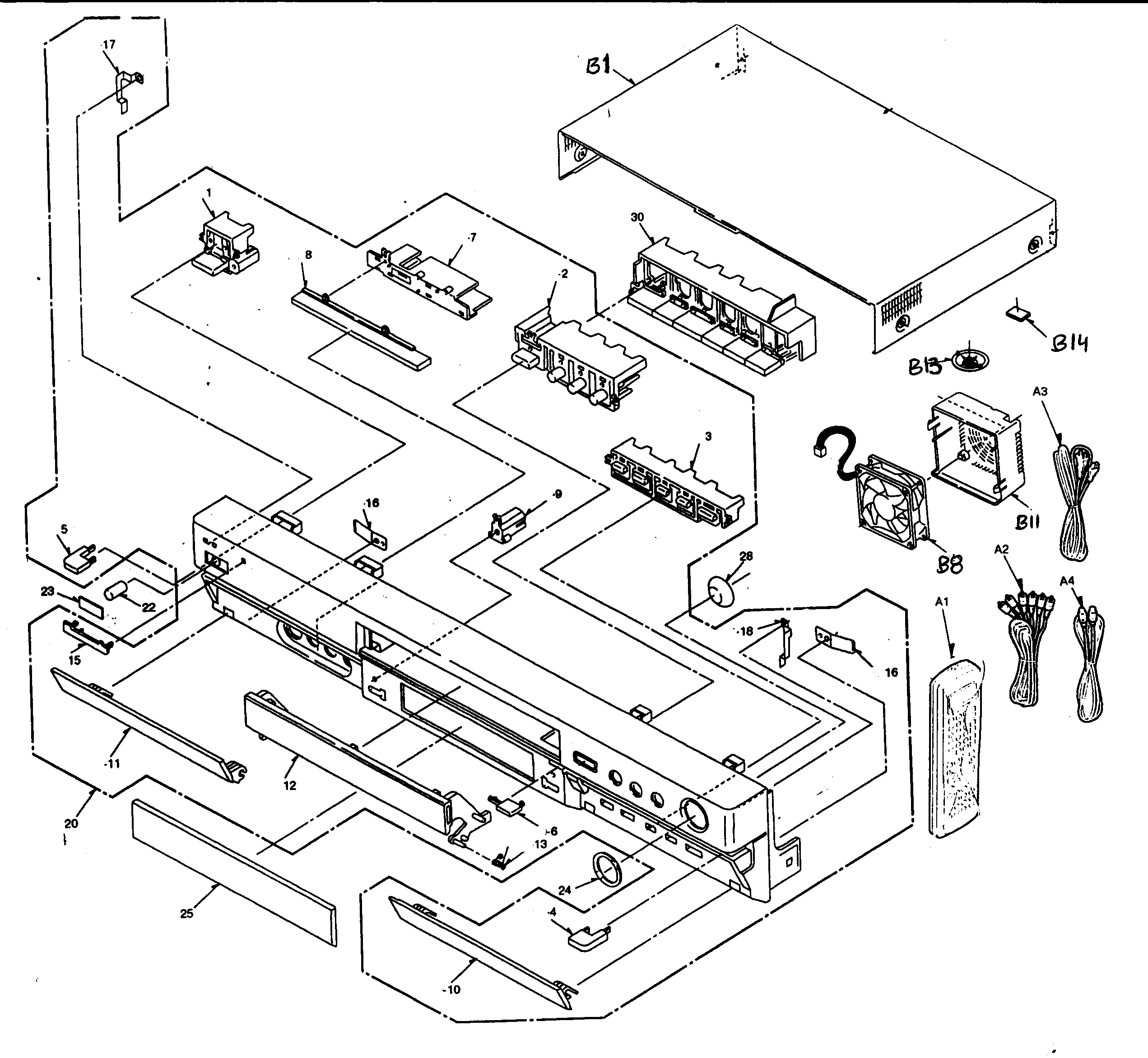 Panasonic DMR-T3030P cabinet parts diagram