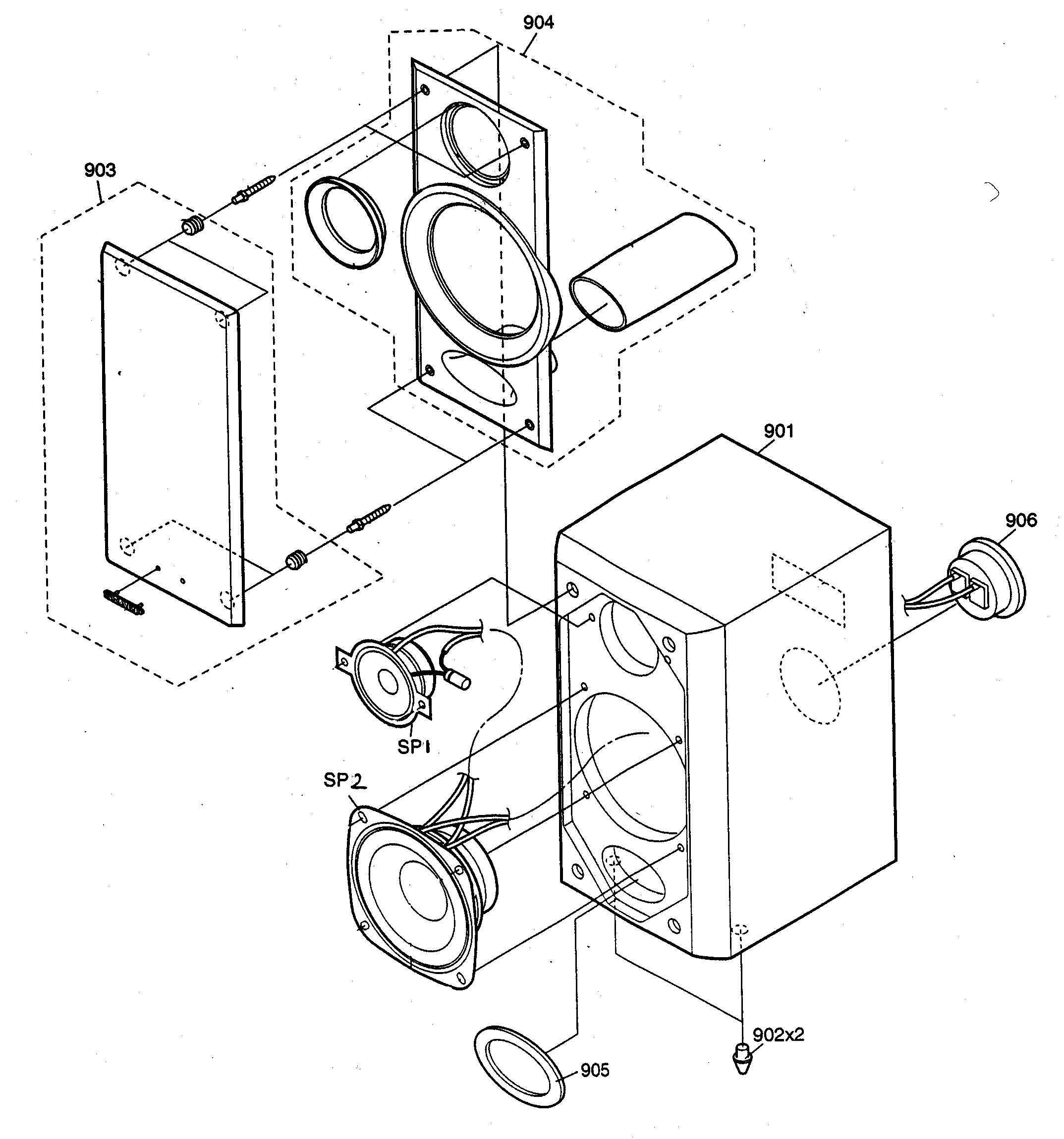 Sharp XL-3600 speakers diagram