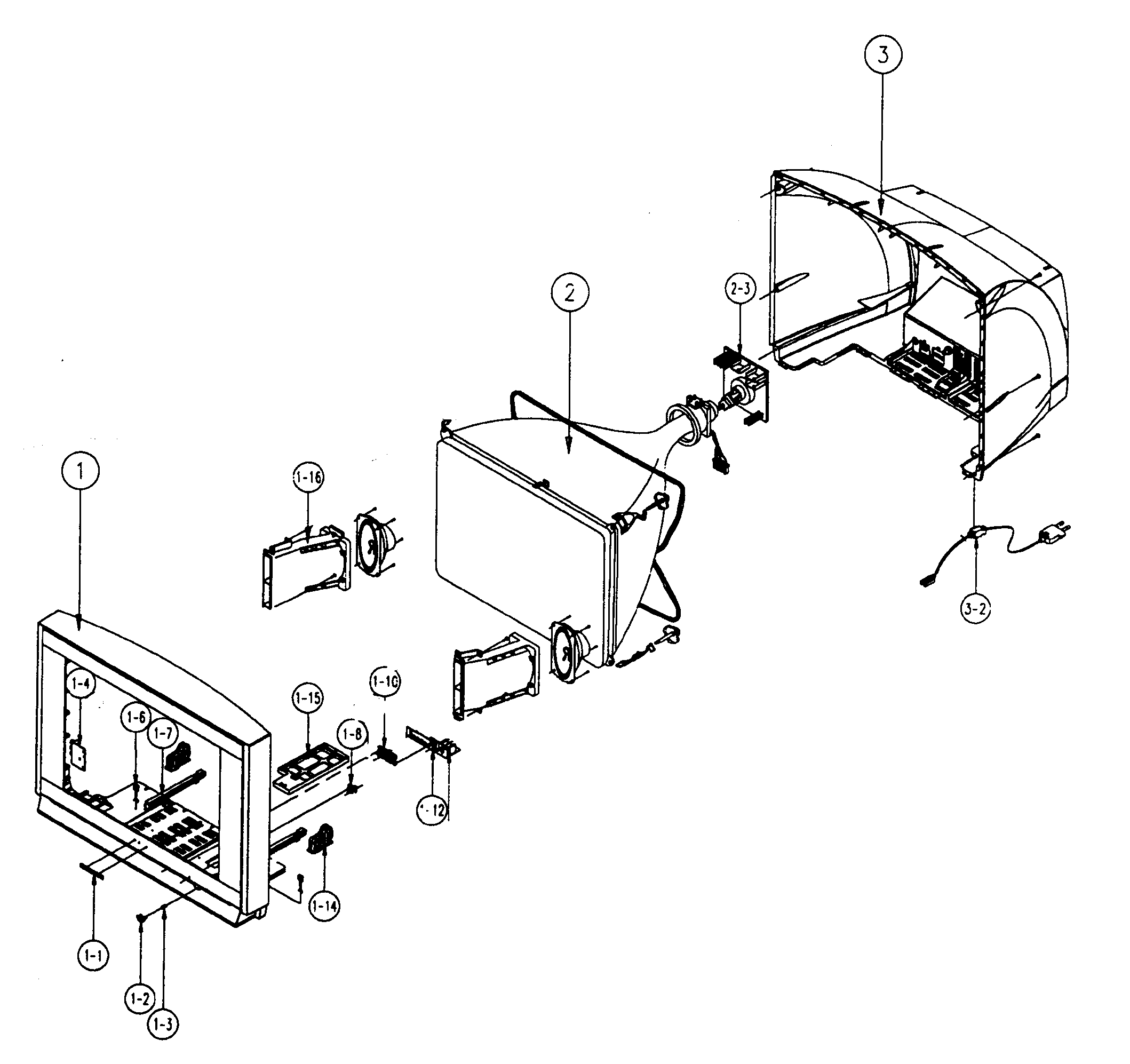 Samsung TXM3297HFX cabinet parts diagram