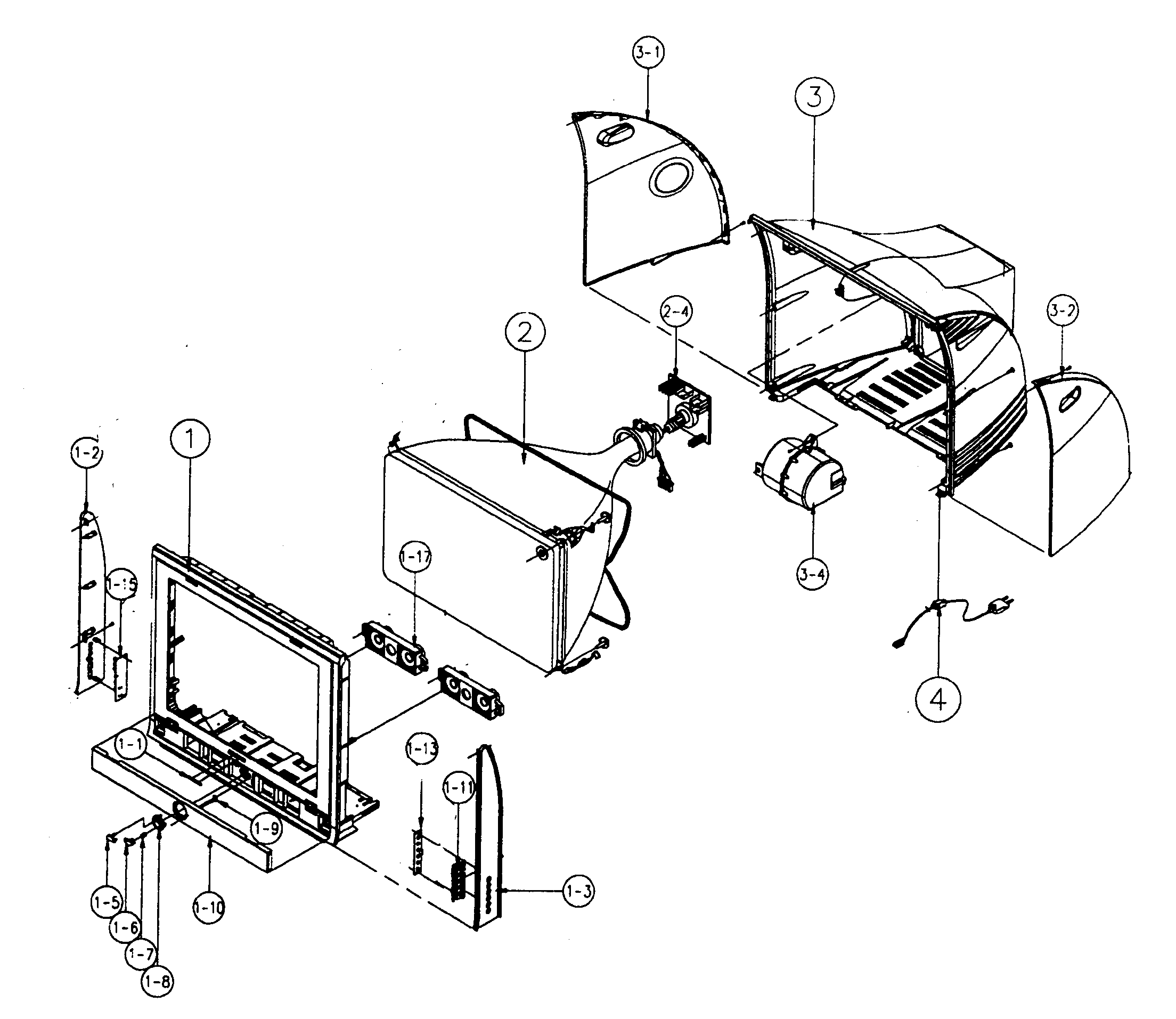 Samsung TXM2798HFX cabinet parts diagram