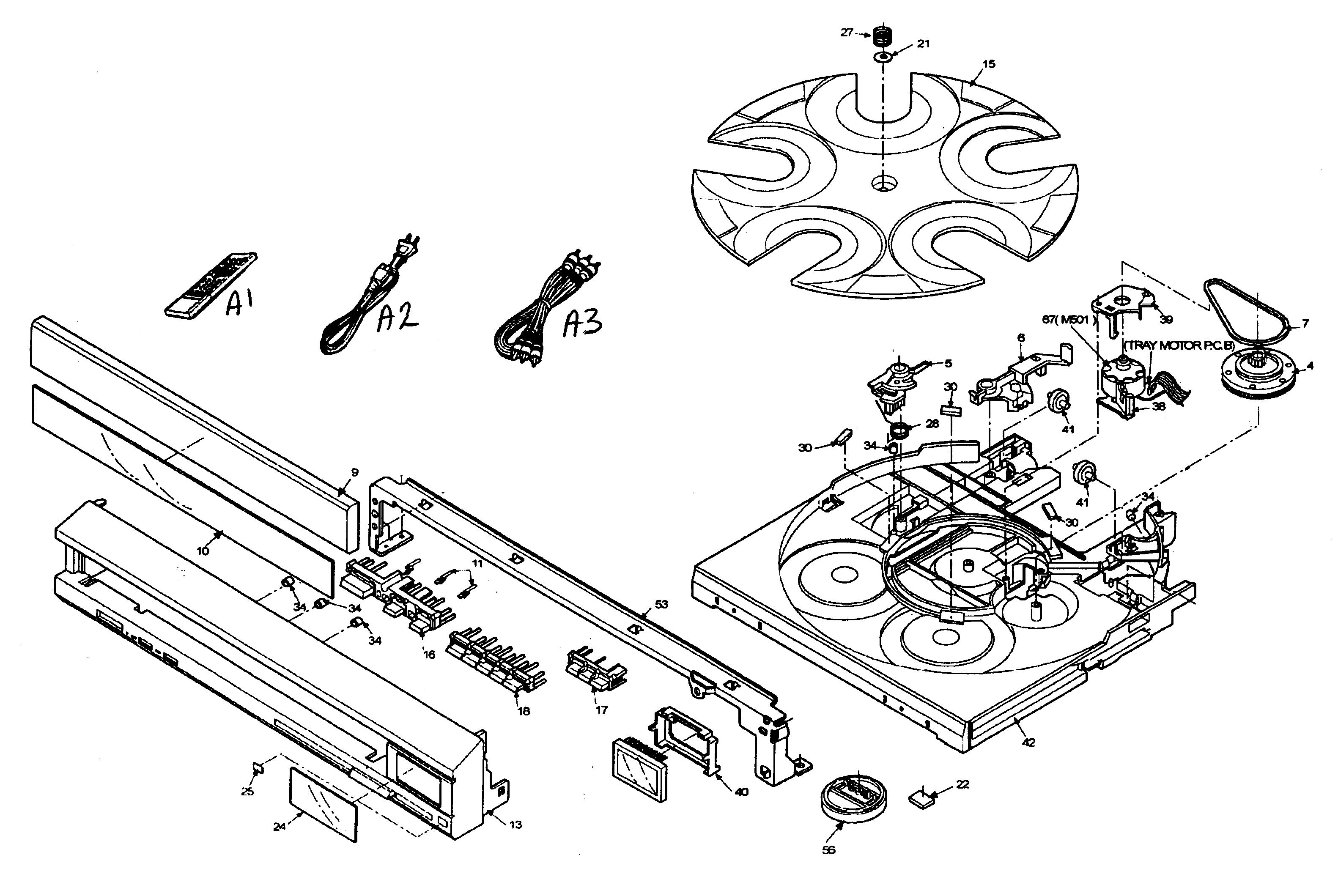 Panasonic DVD-CP72P cabinet parts diagram