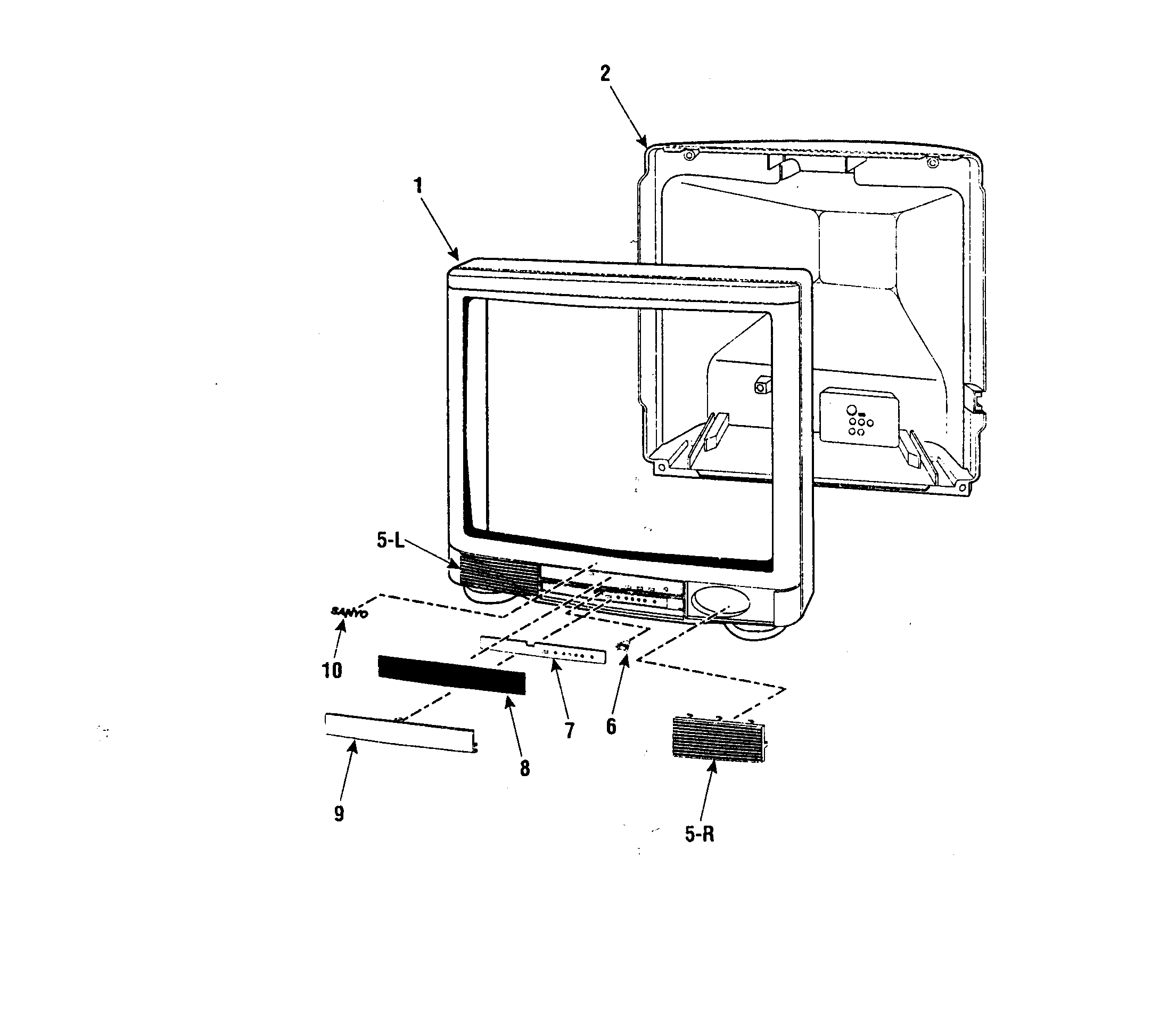 Sanyo DS31550 cabinet parts diagram