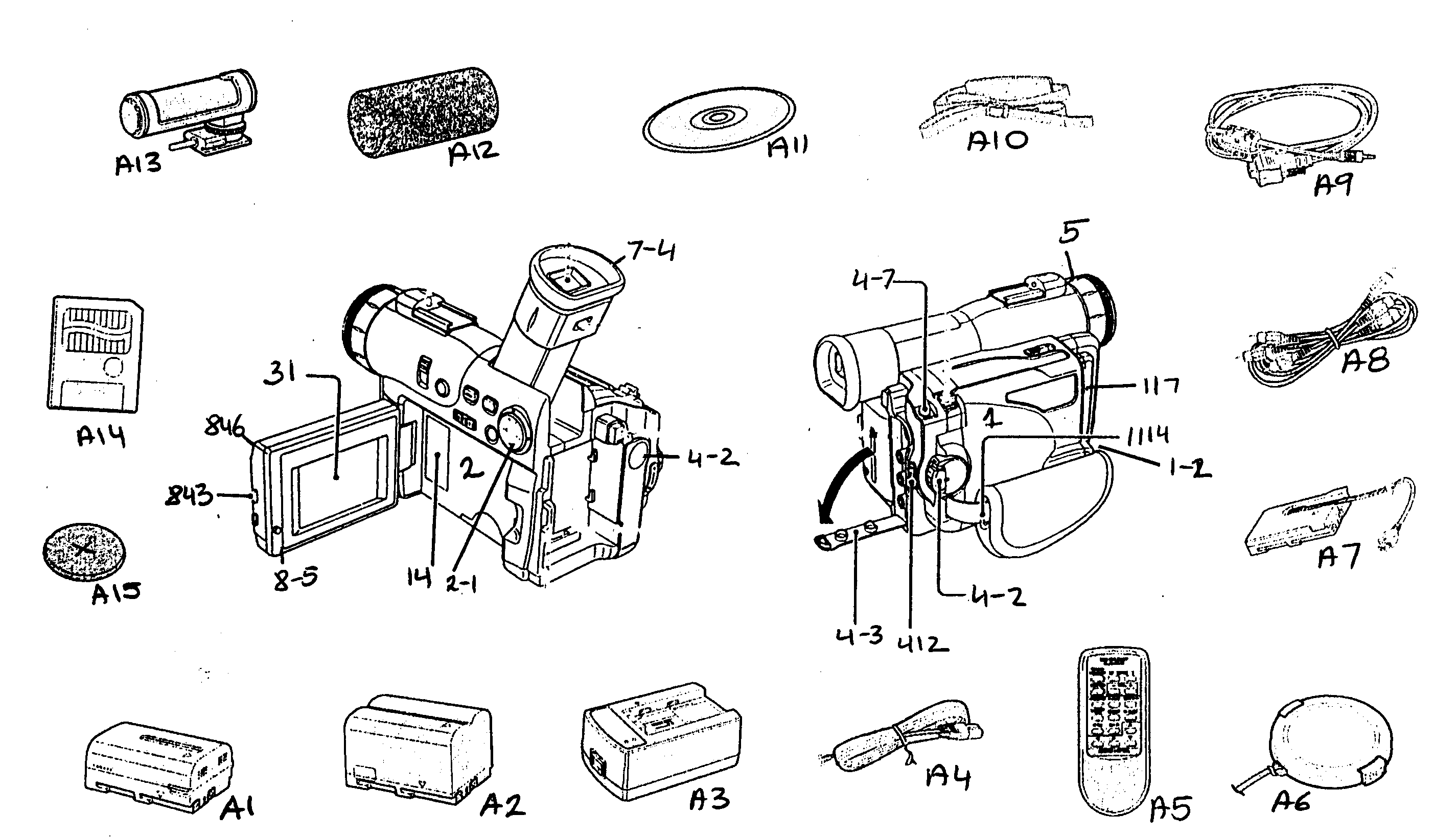 Sharp VL-WD255U cabinet parts diagram