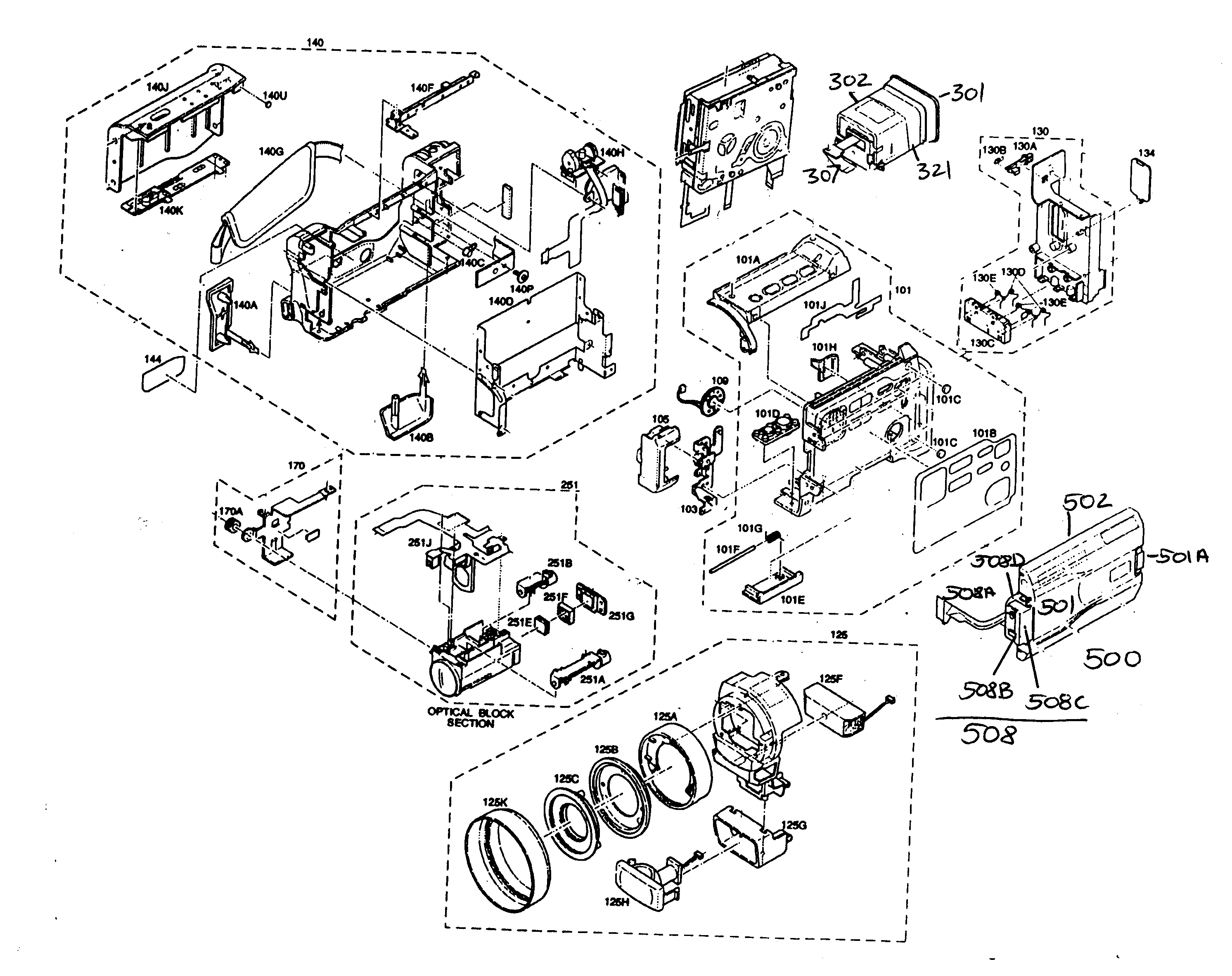 JVC GR-DVL820U cabinet parts 2 diagram