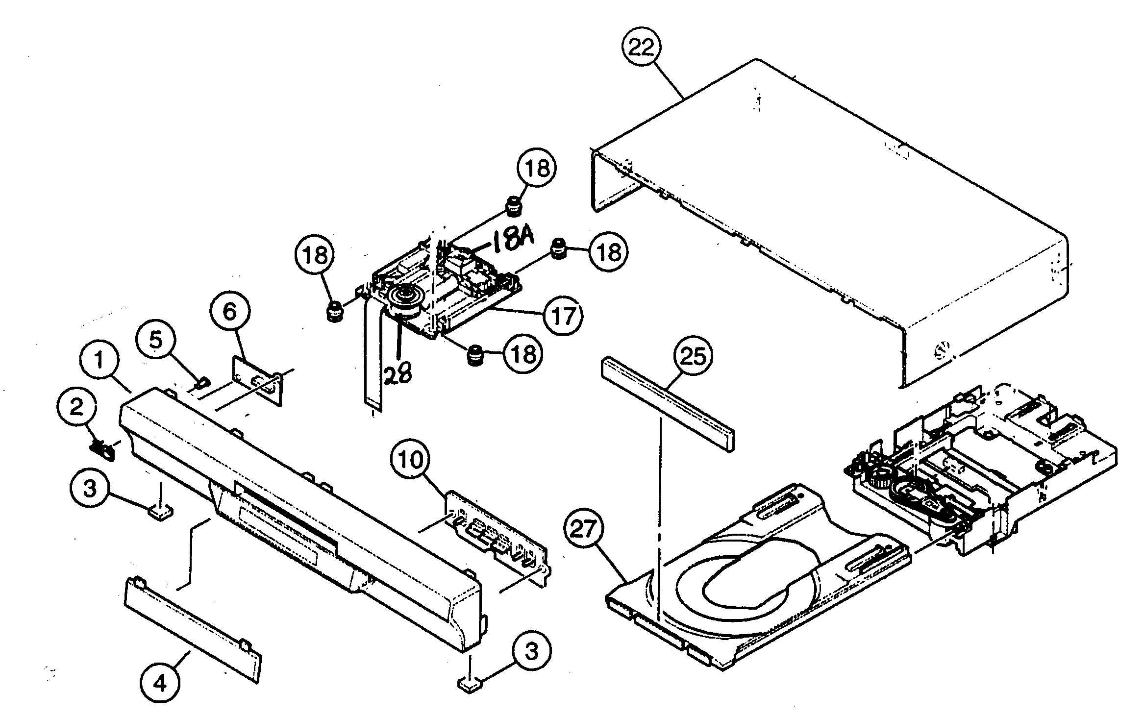 JVC XV-S200BK cabinet parts diagram