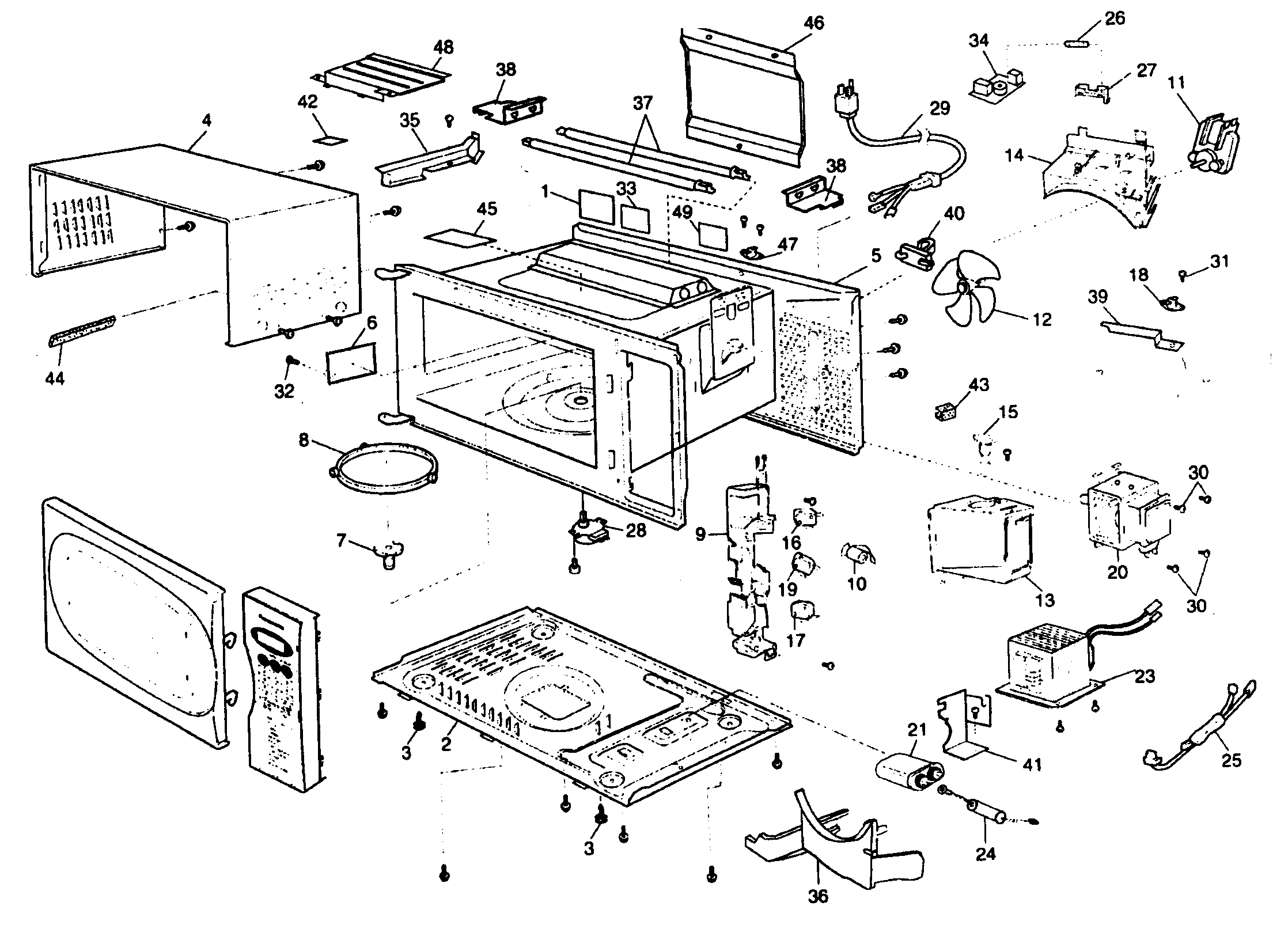 Panasonic NN-GX35SF cabinet parts diagram