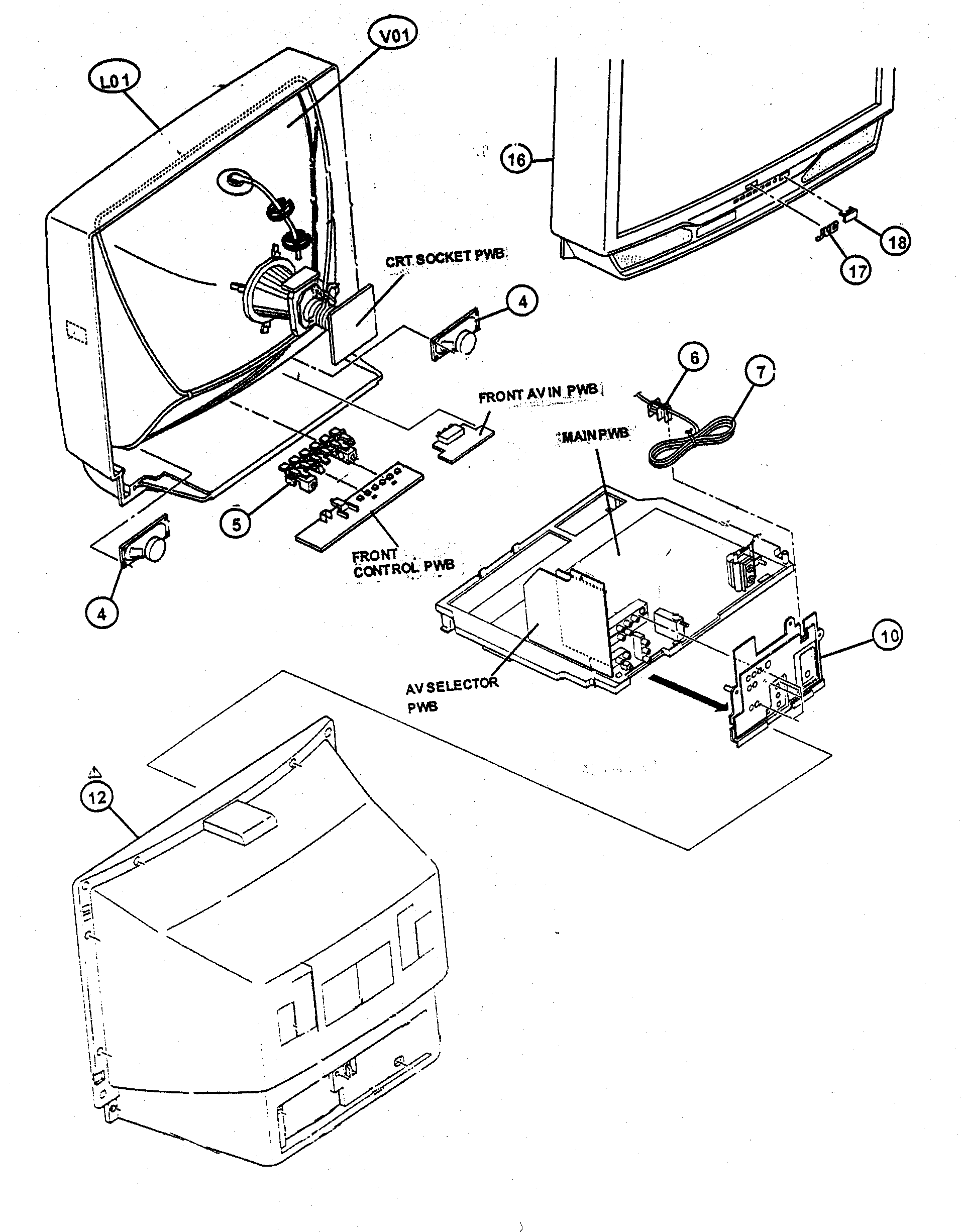 JVC AV-32320 cabinet parts diagram