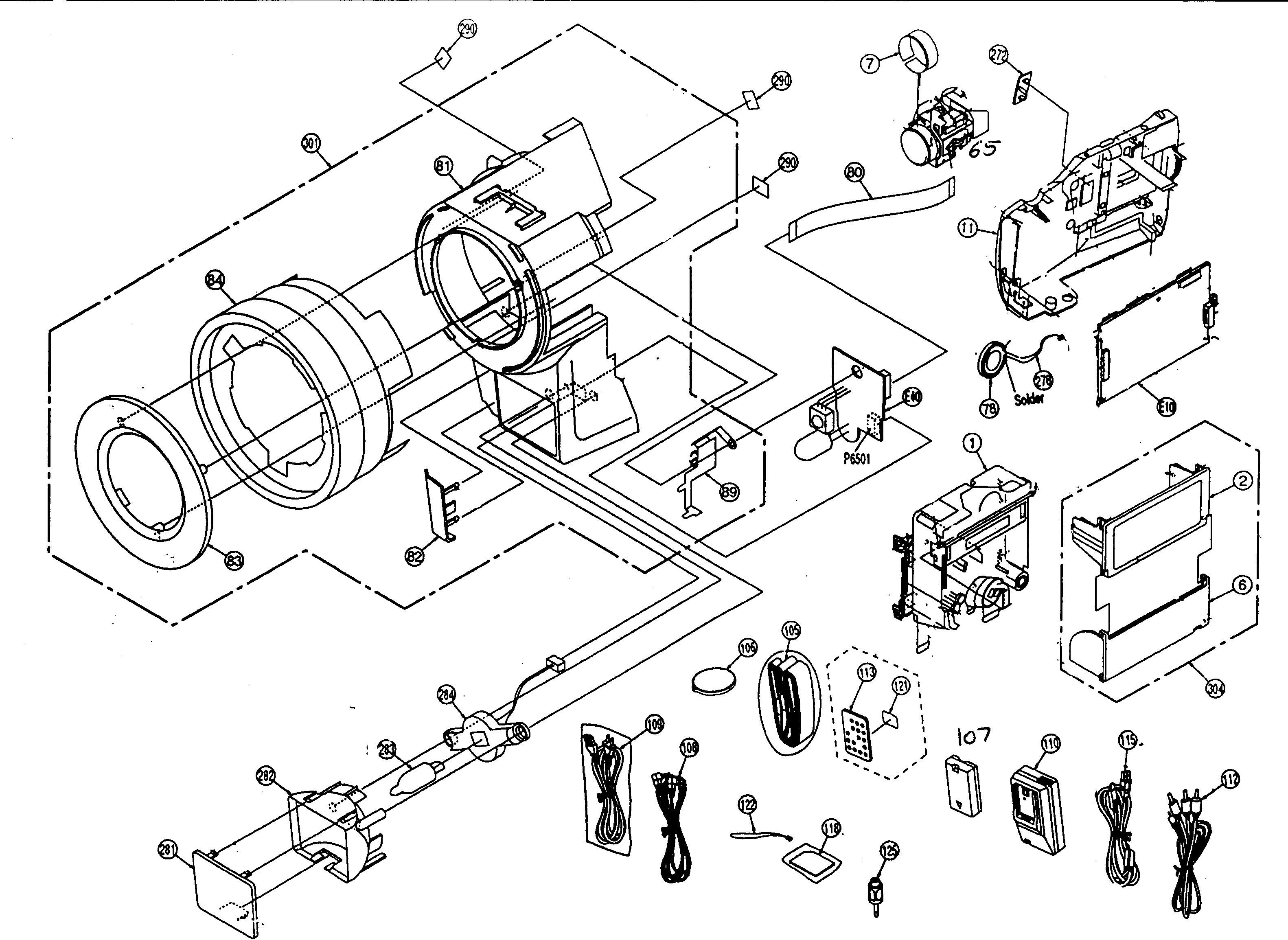 Panasonic PV-DV402 cabinet parts diagram