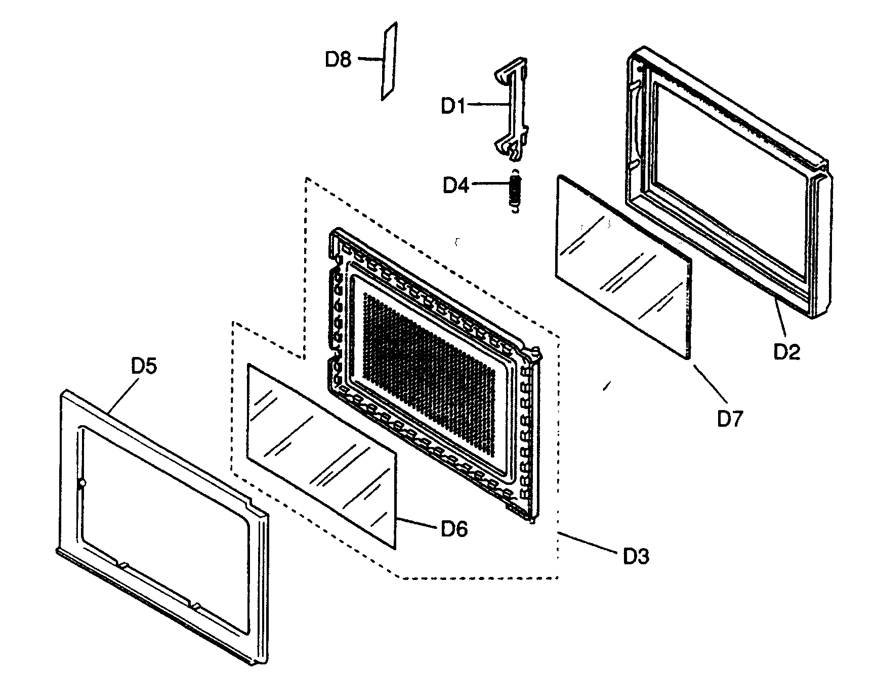 Panasonic NN-S522WF door diagram