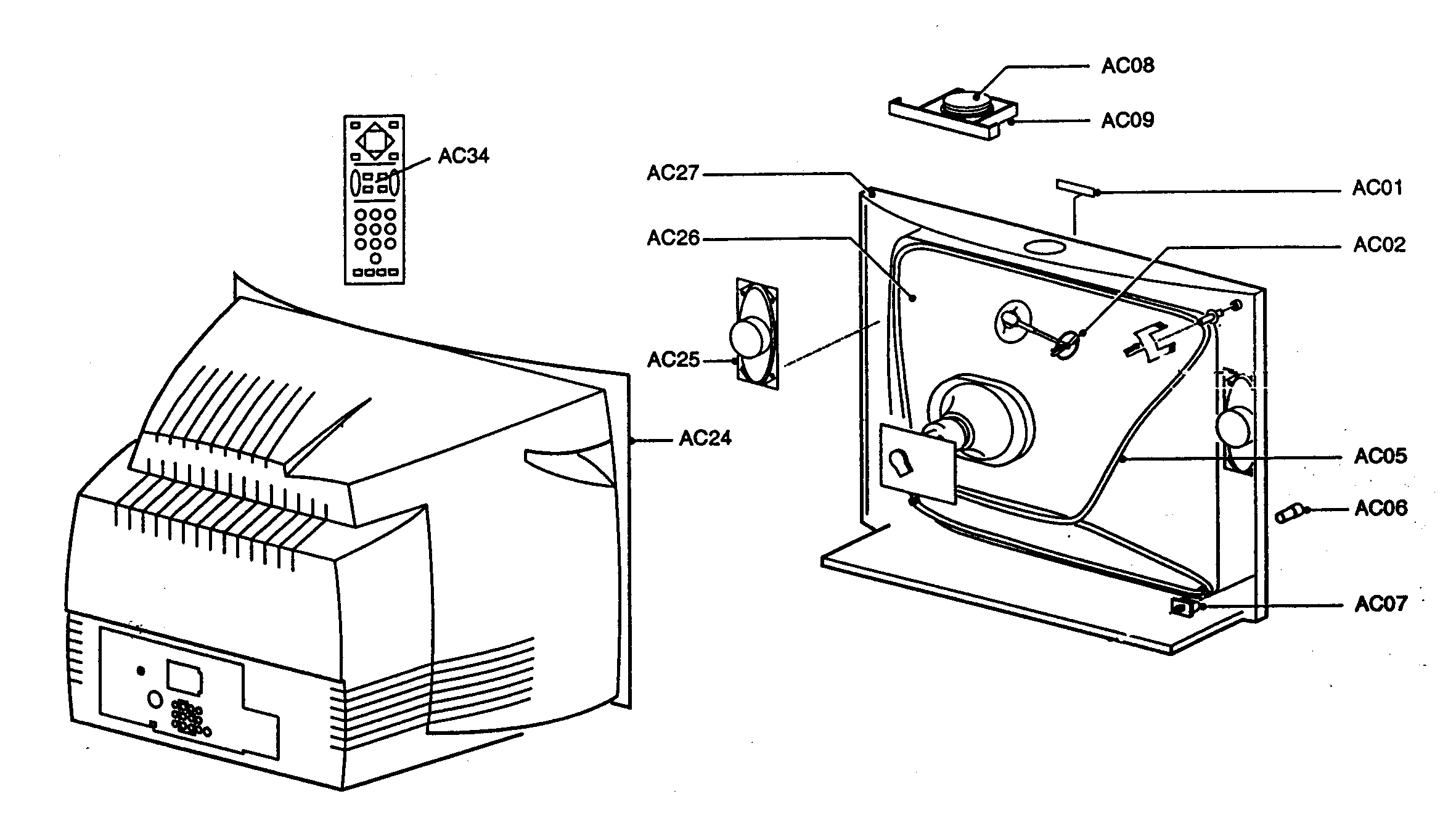 Magnavox 36PT832027 cabinet parts diagram