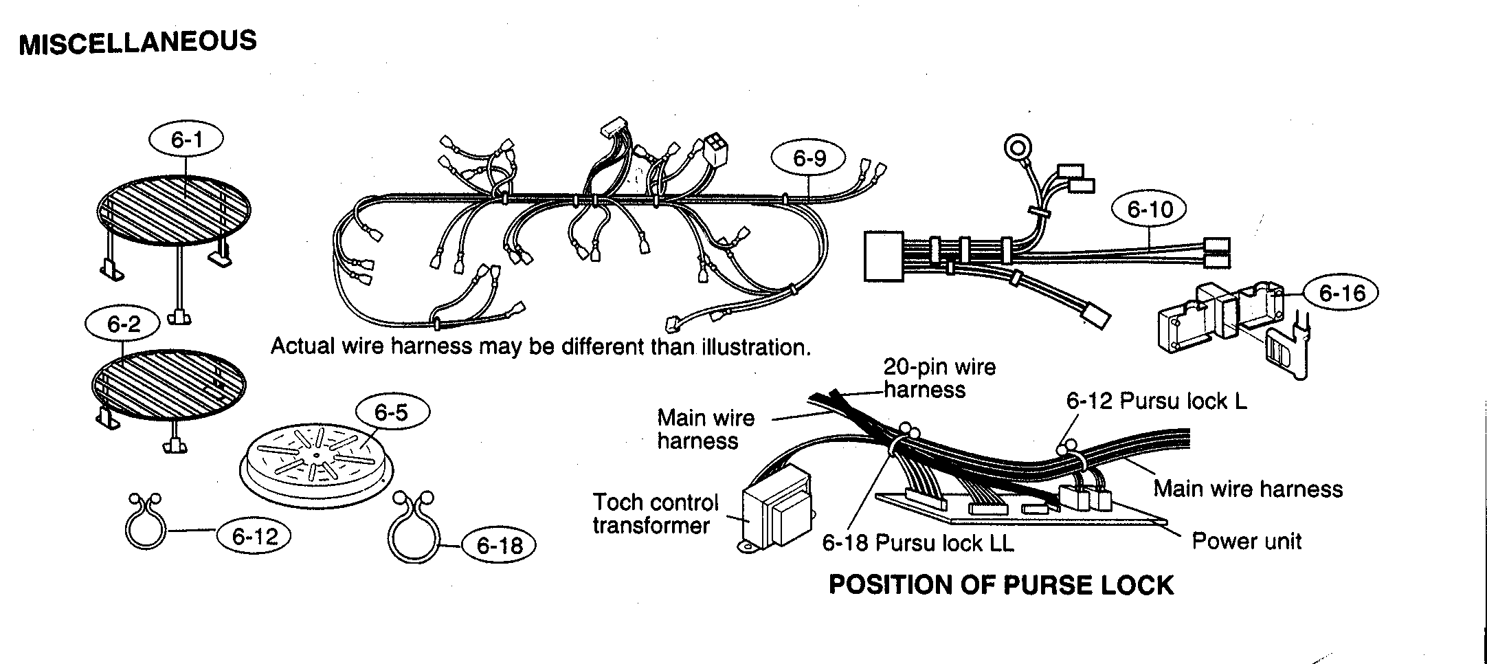 Sharp R-90GC accessories diagram