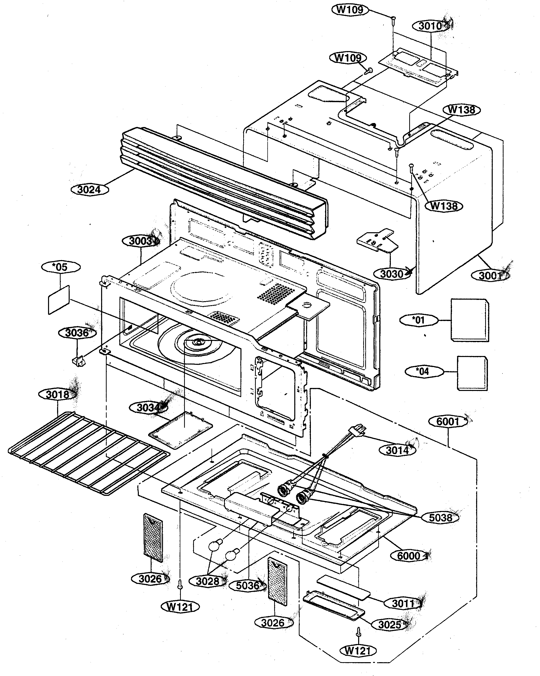 Kenmore 72180599400 oven cavity diagram