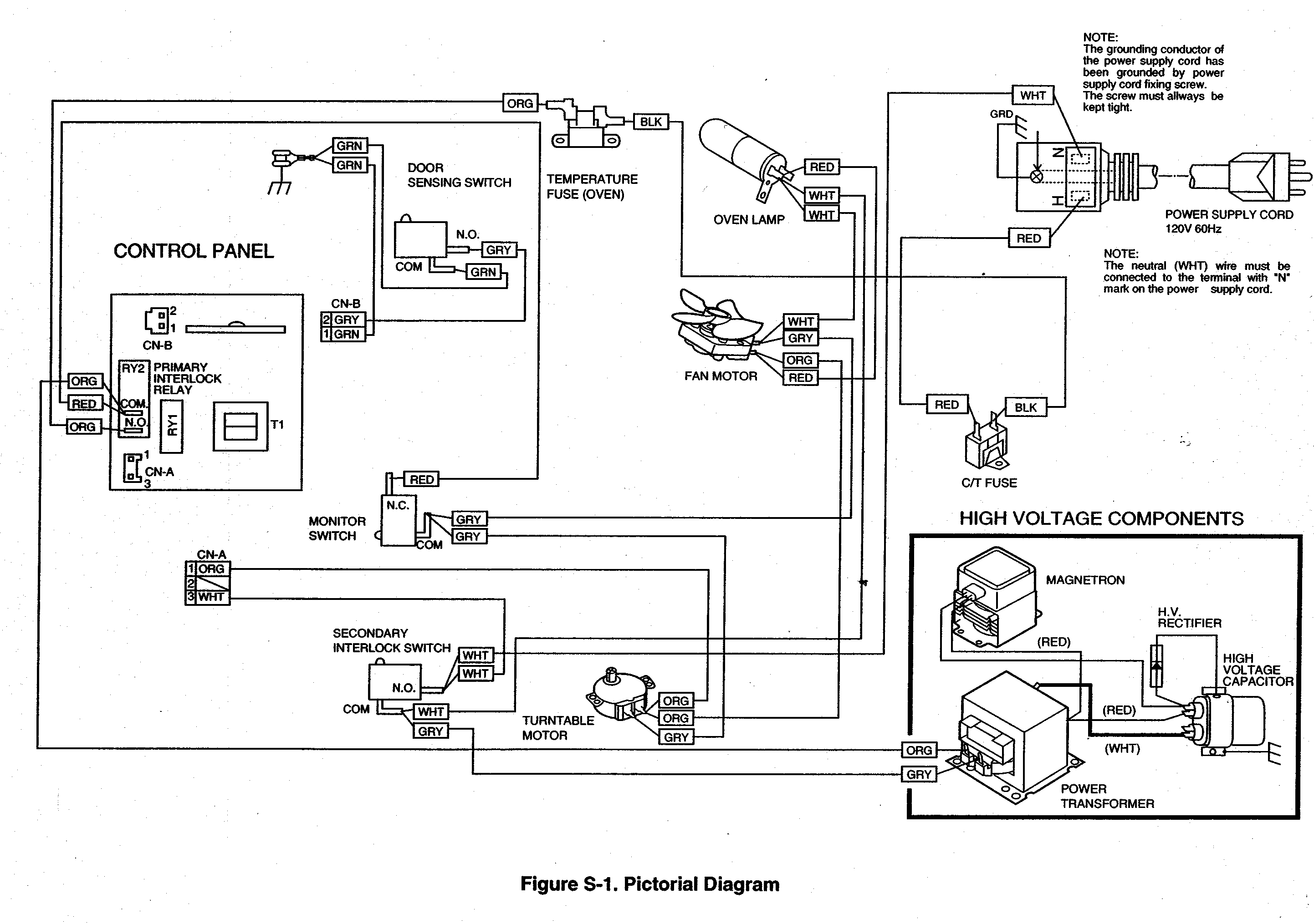 Sharp R-203FW wiring diagram diagram