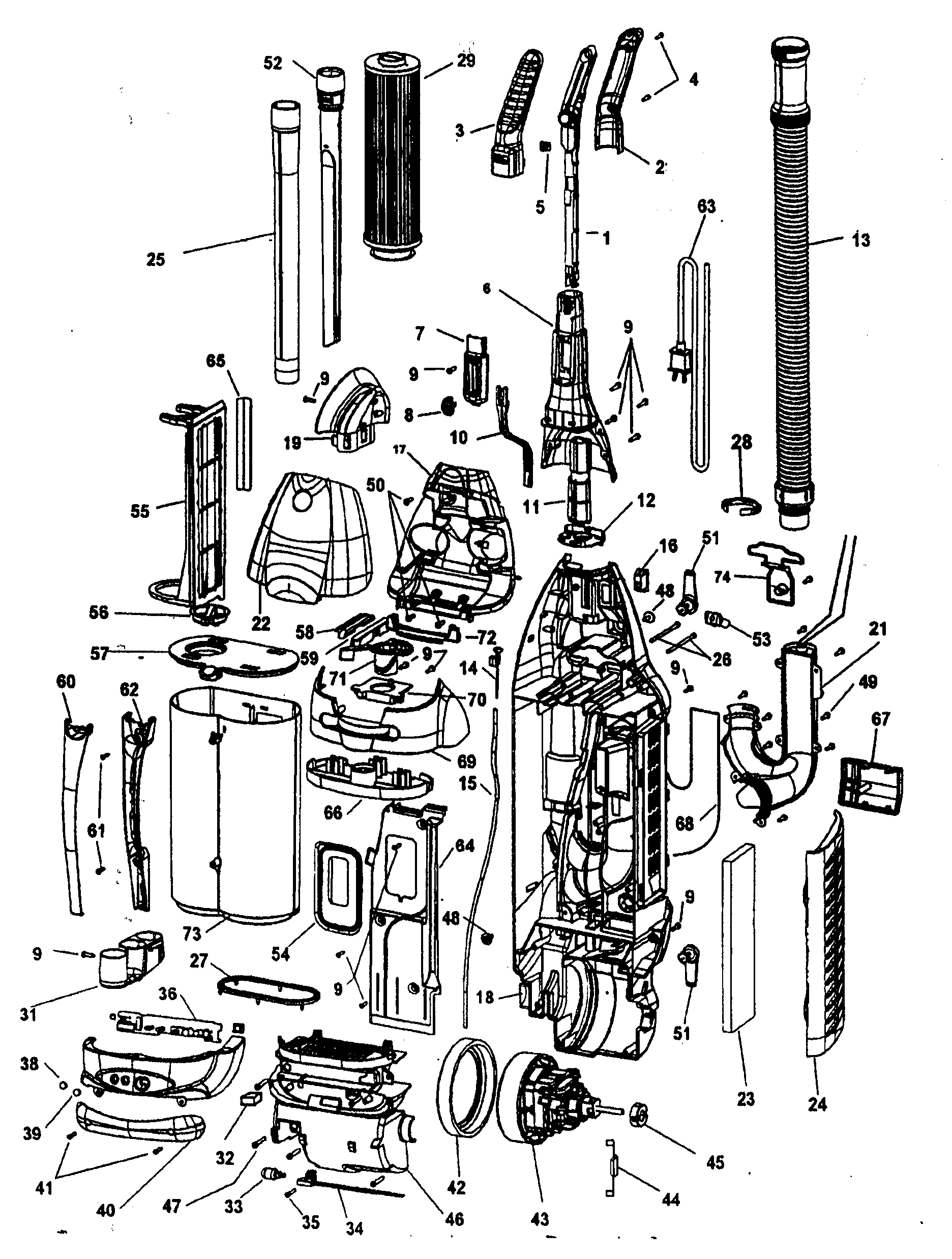 Kenmore 47332899 upright assy diagram