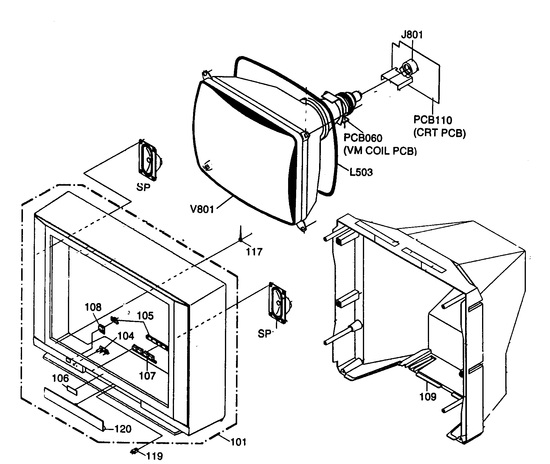JVC AV-24F703 cabinet parts diagram