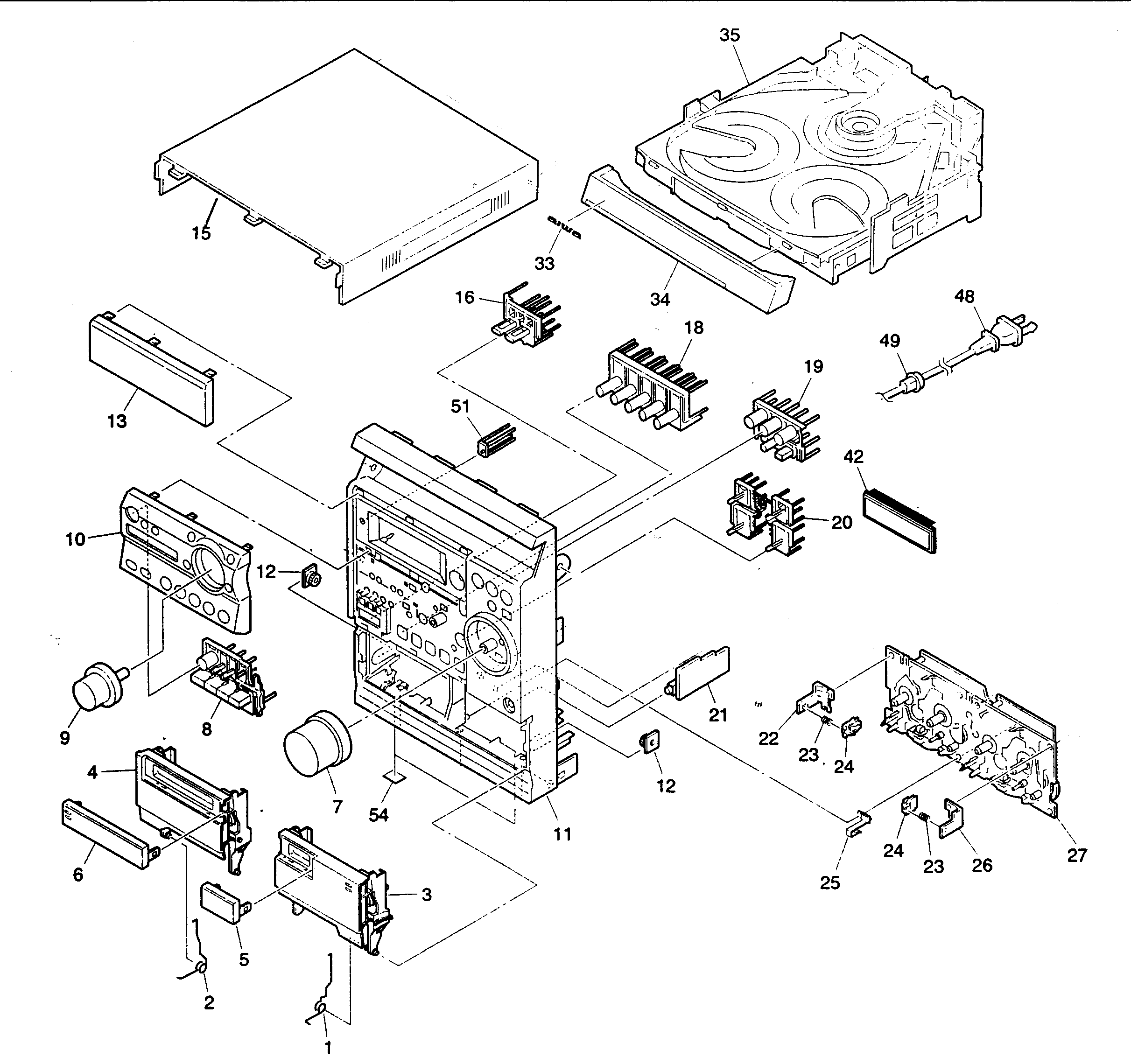 Aiwa NSX-D30 cabinet parts diagram
