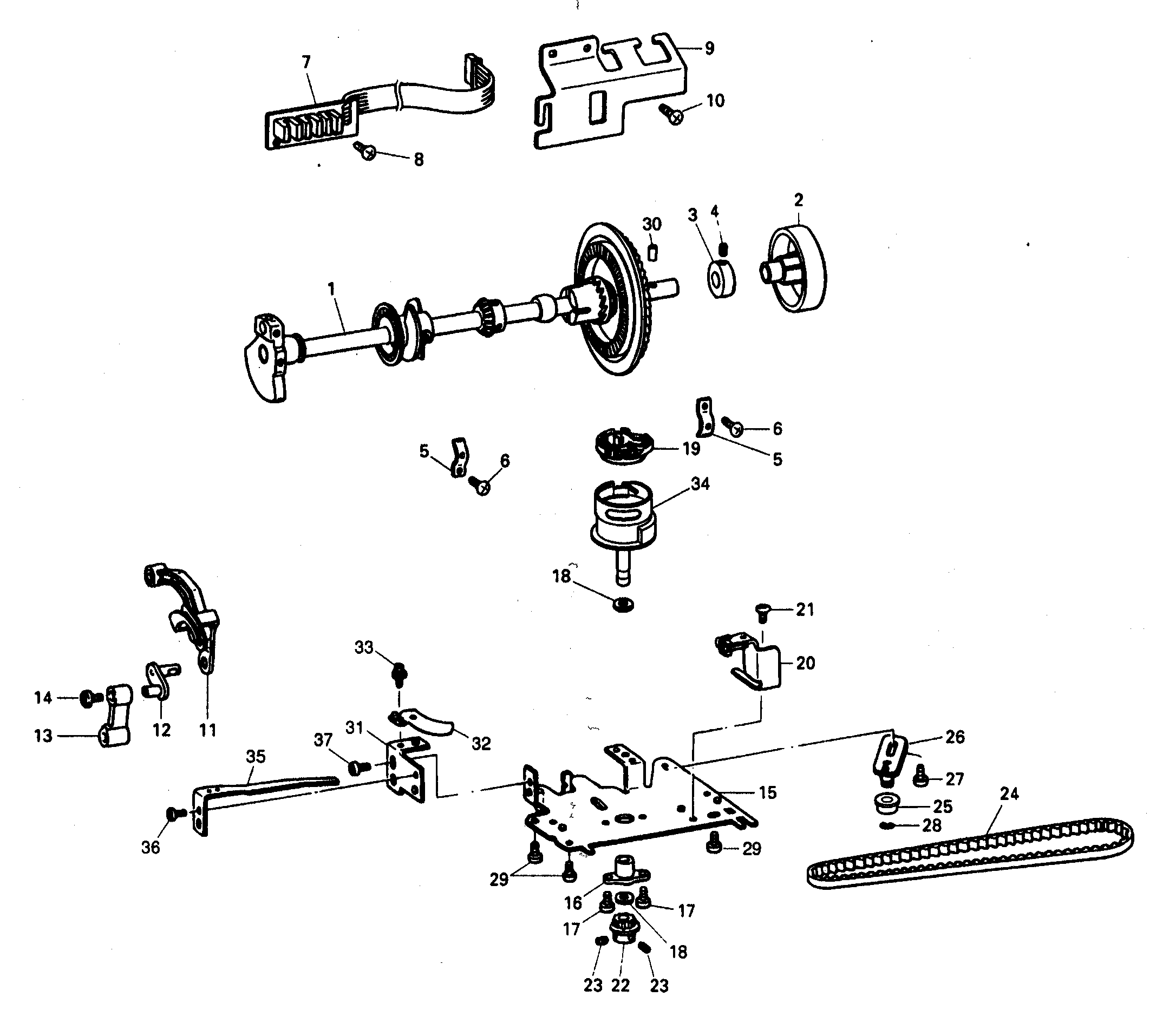 Brother PE-180D upper shaft diagram