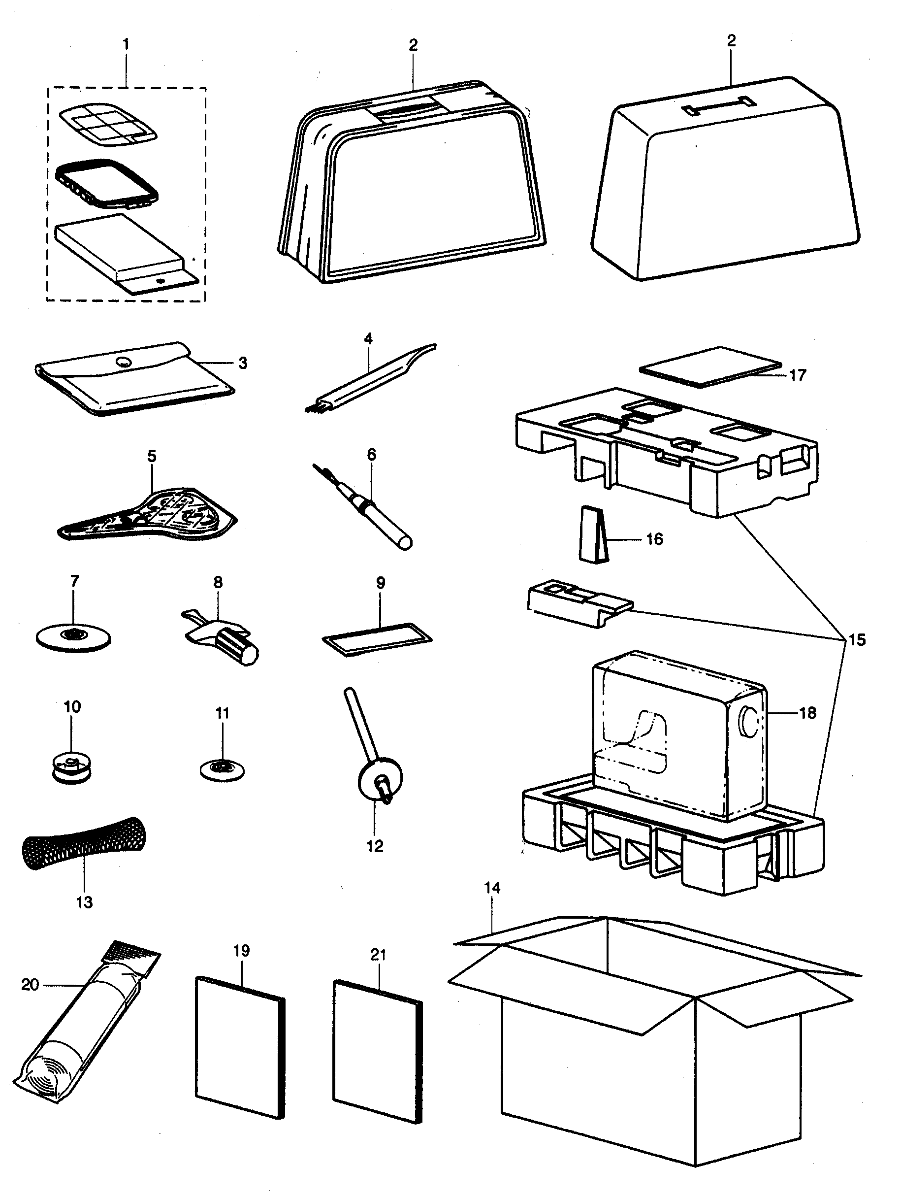 Brother PE-180D accessory diagram