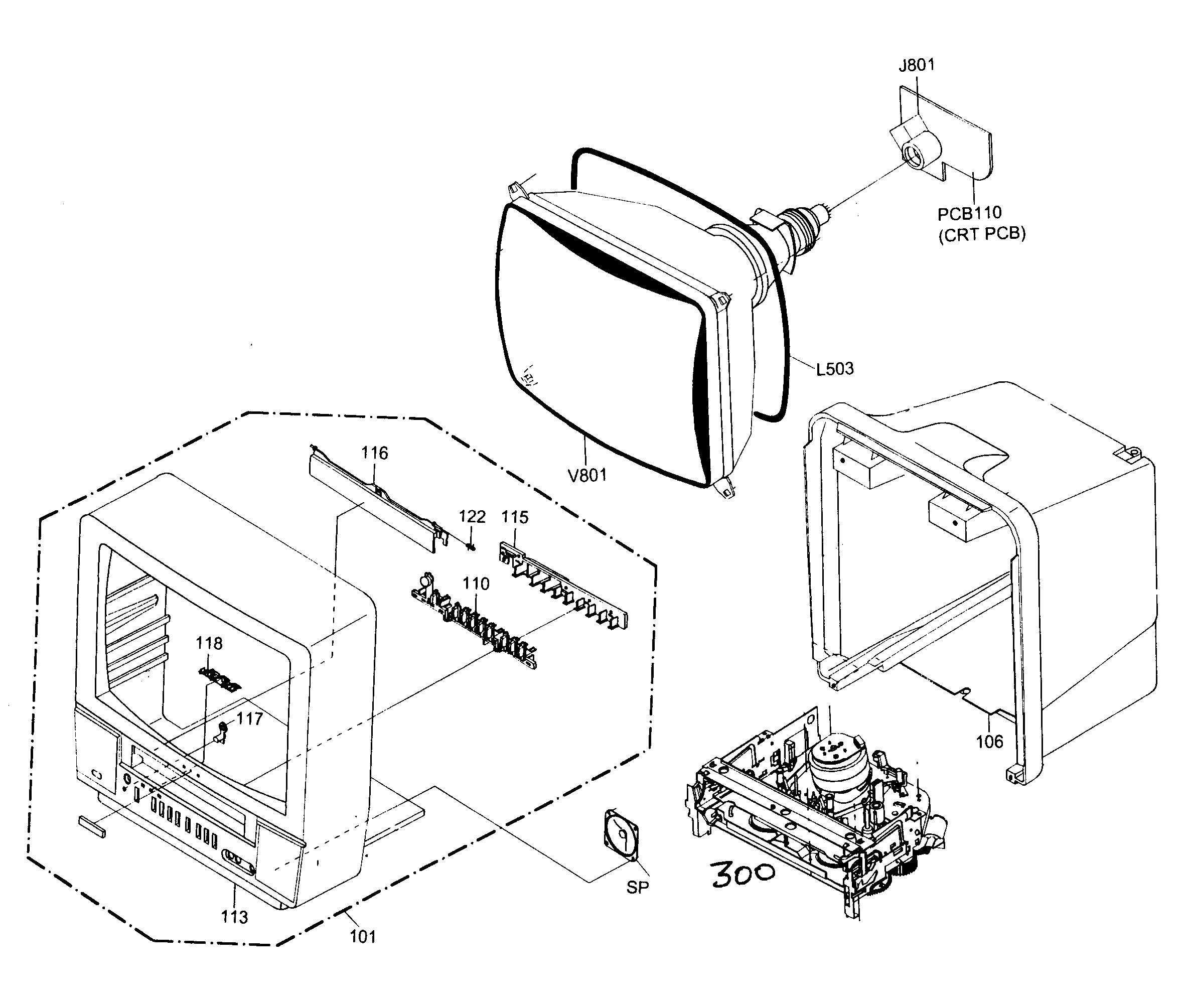 Toshiba MV19M4 cabinet parts diagram