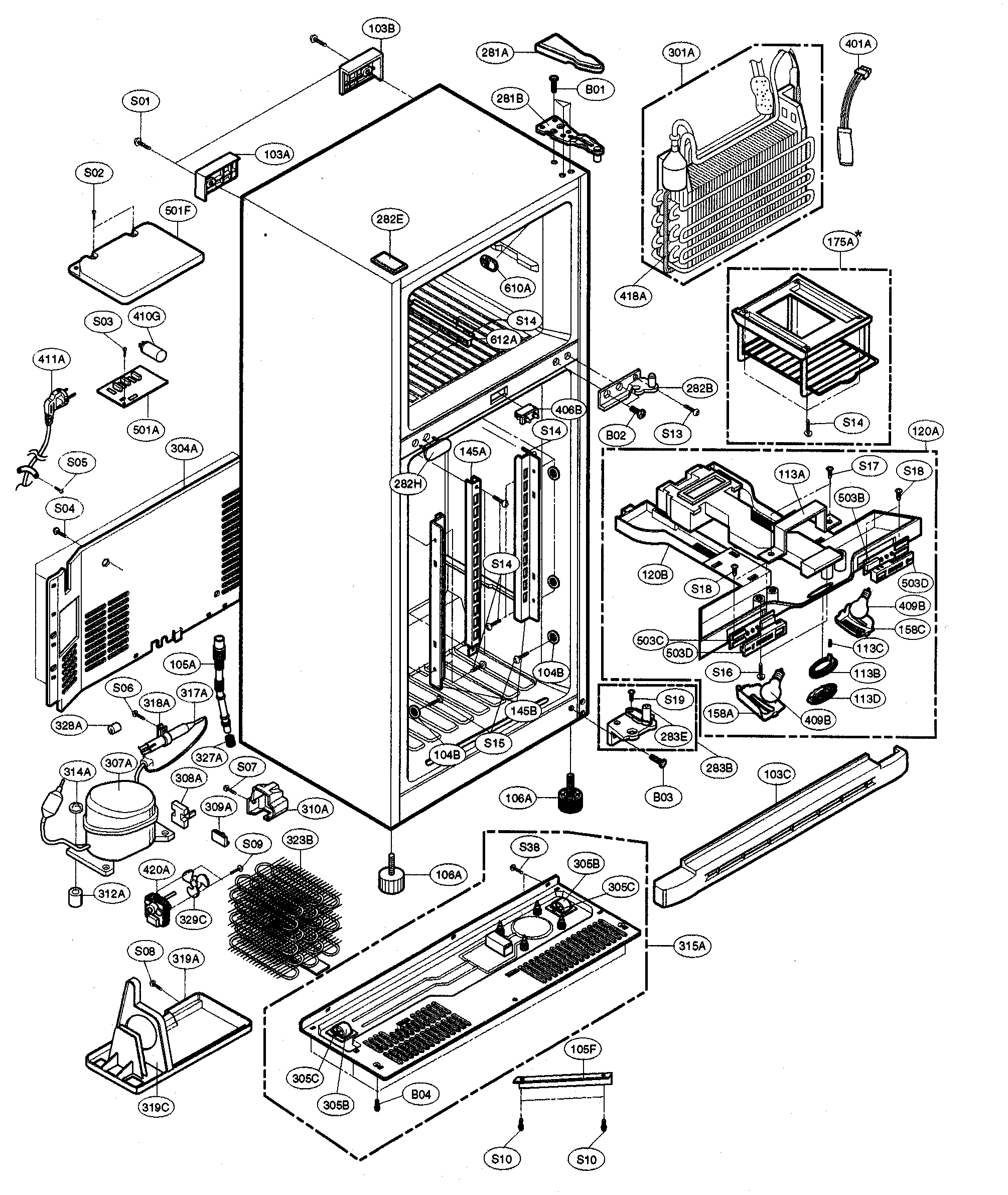 Kenmore 79573952300 case parts diagram