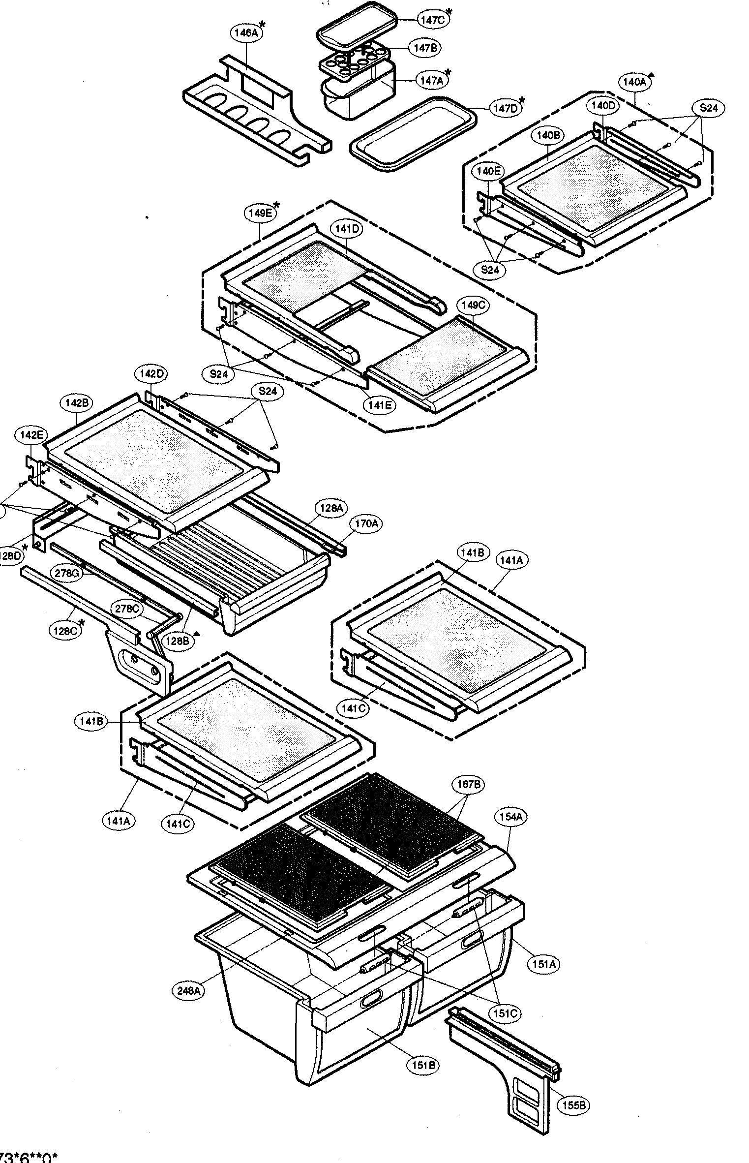 Kenmore 79573266300 refrigerator parts diagram