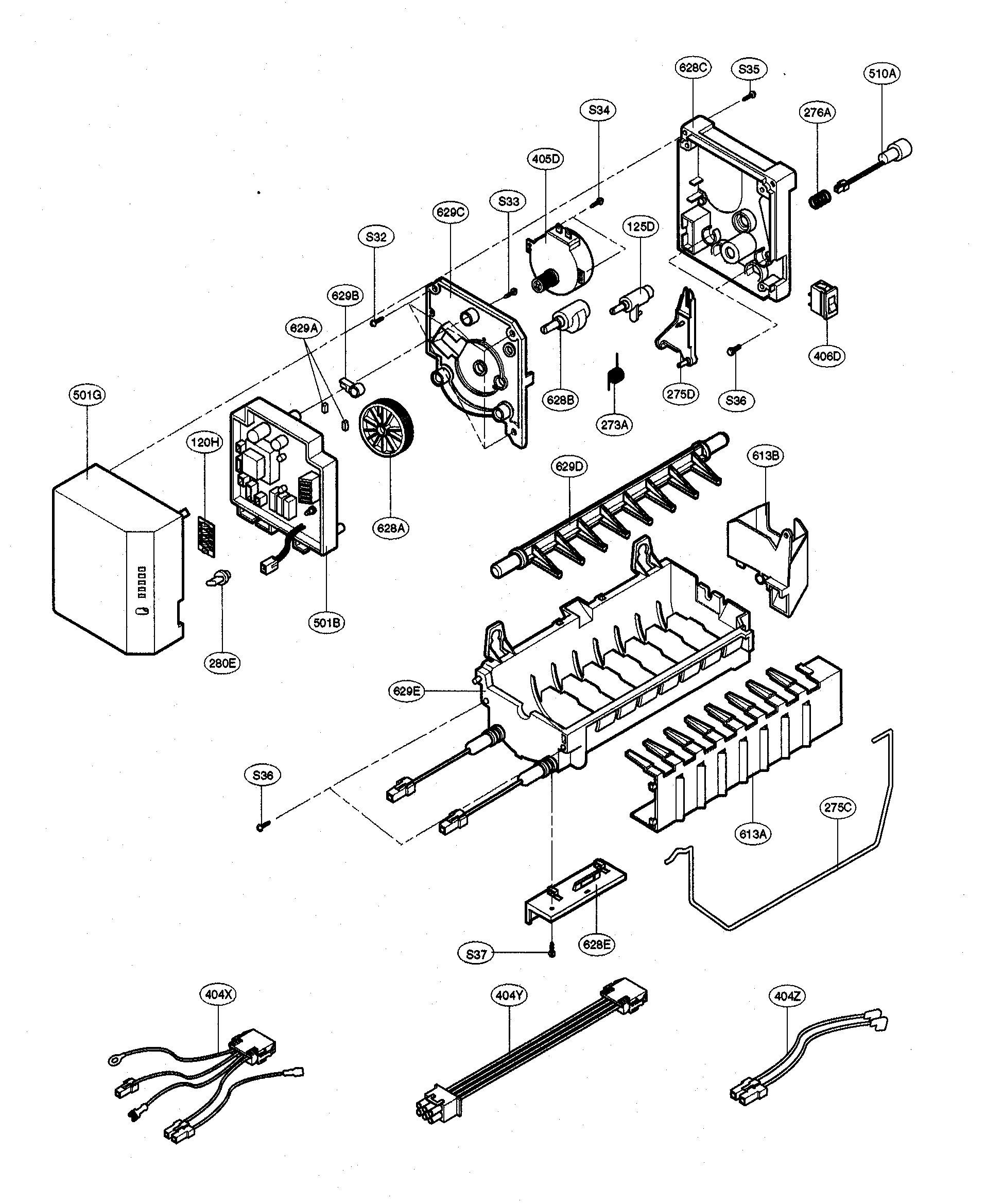 Kenmore 79573263301 ice maker parts 2 diagram
