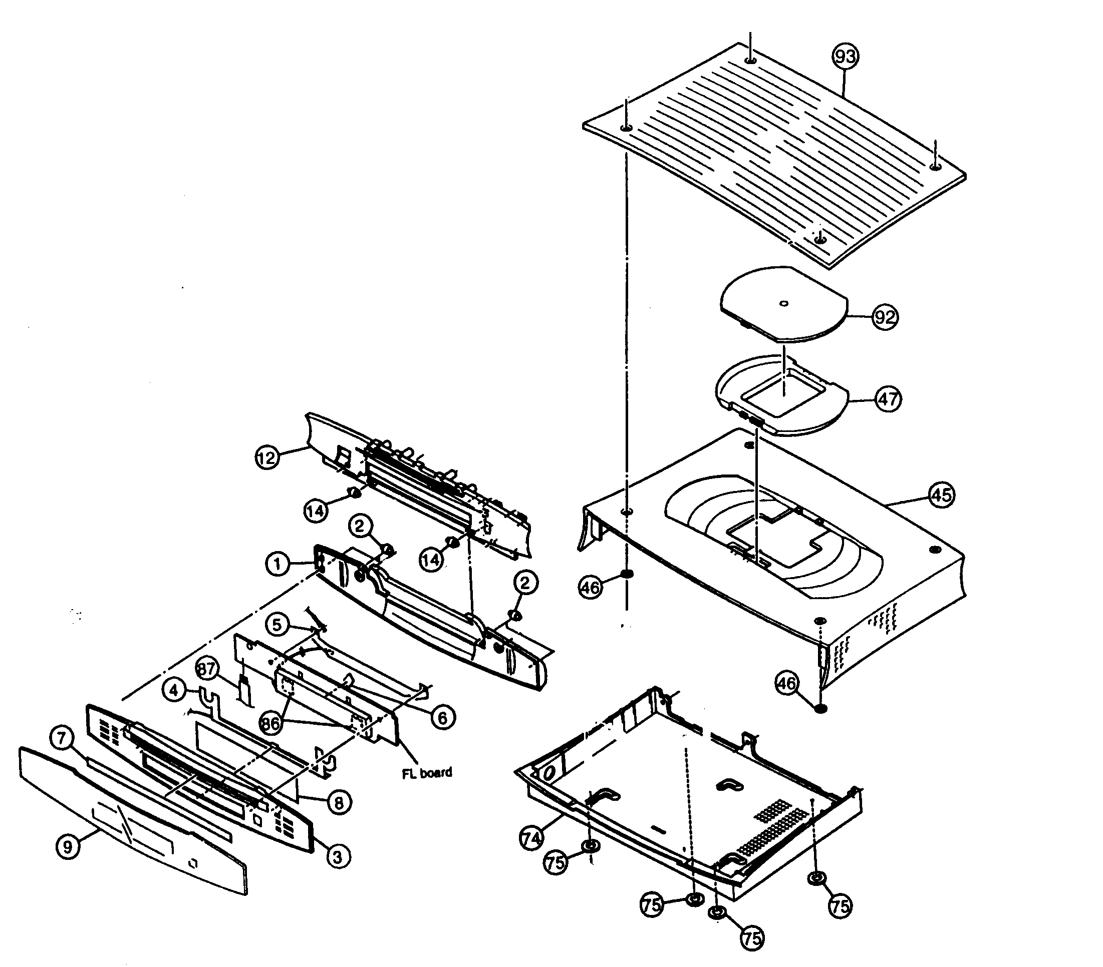 JVC VS-DT2000 cabinet parts diagram