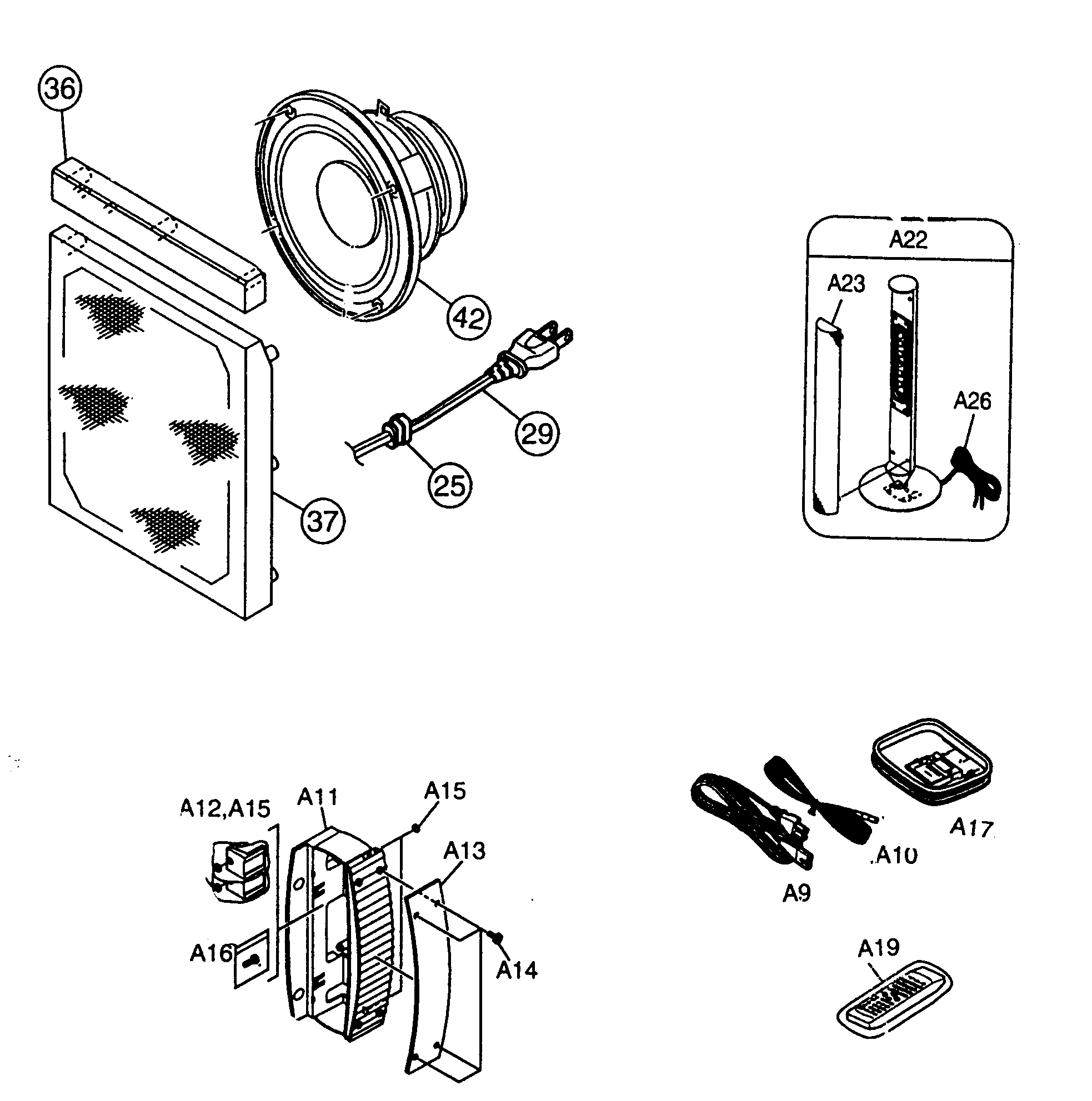 JVC VS-DT2000 speakers diagram