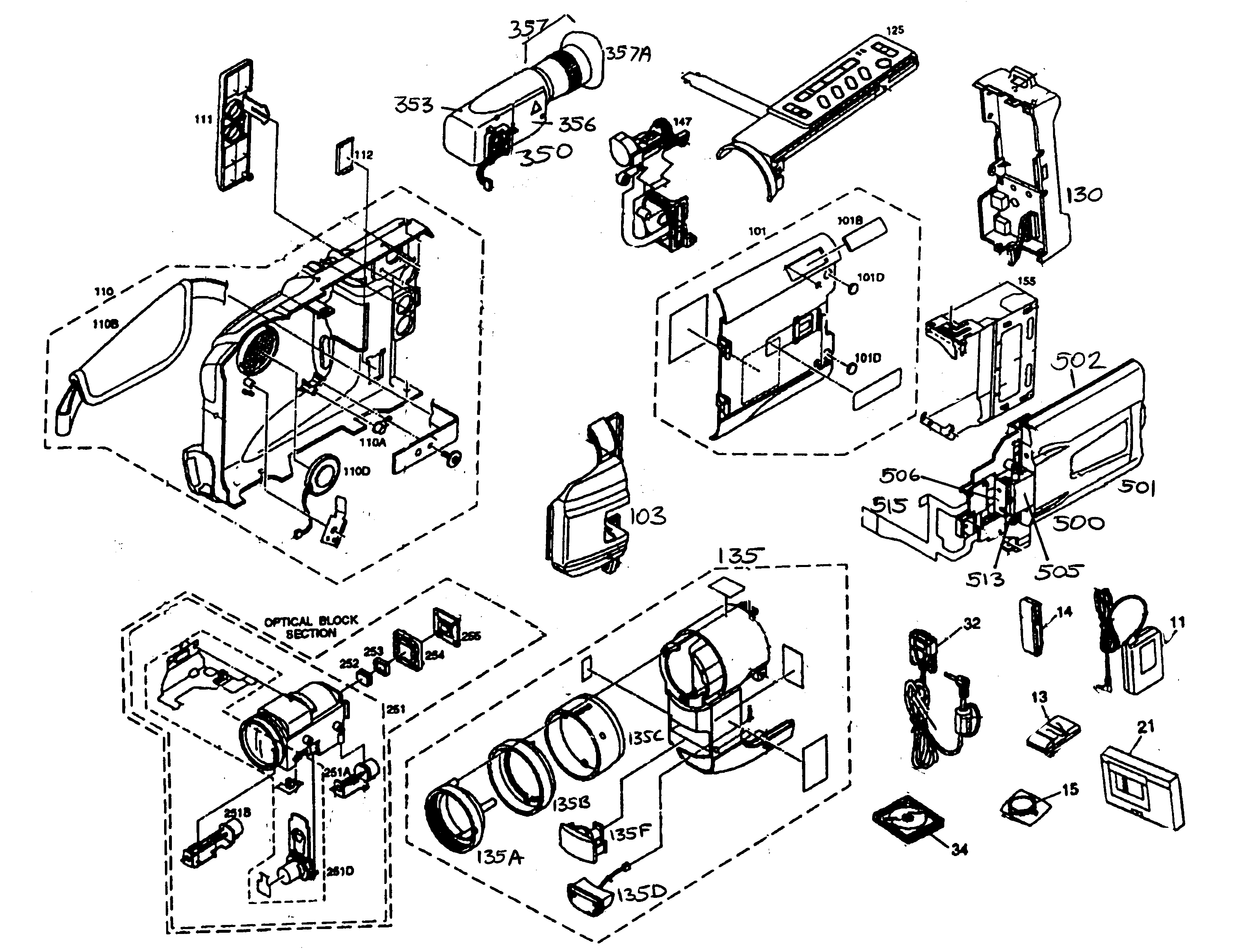 JVC GR-SXM740U cabinet parts diagram