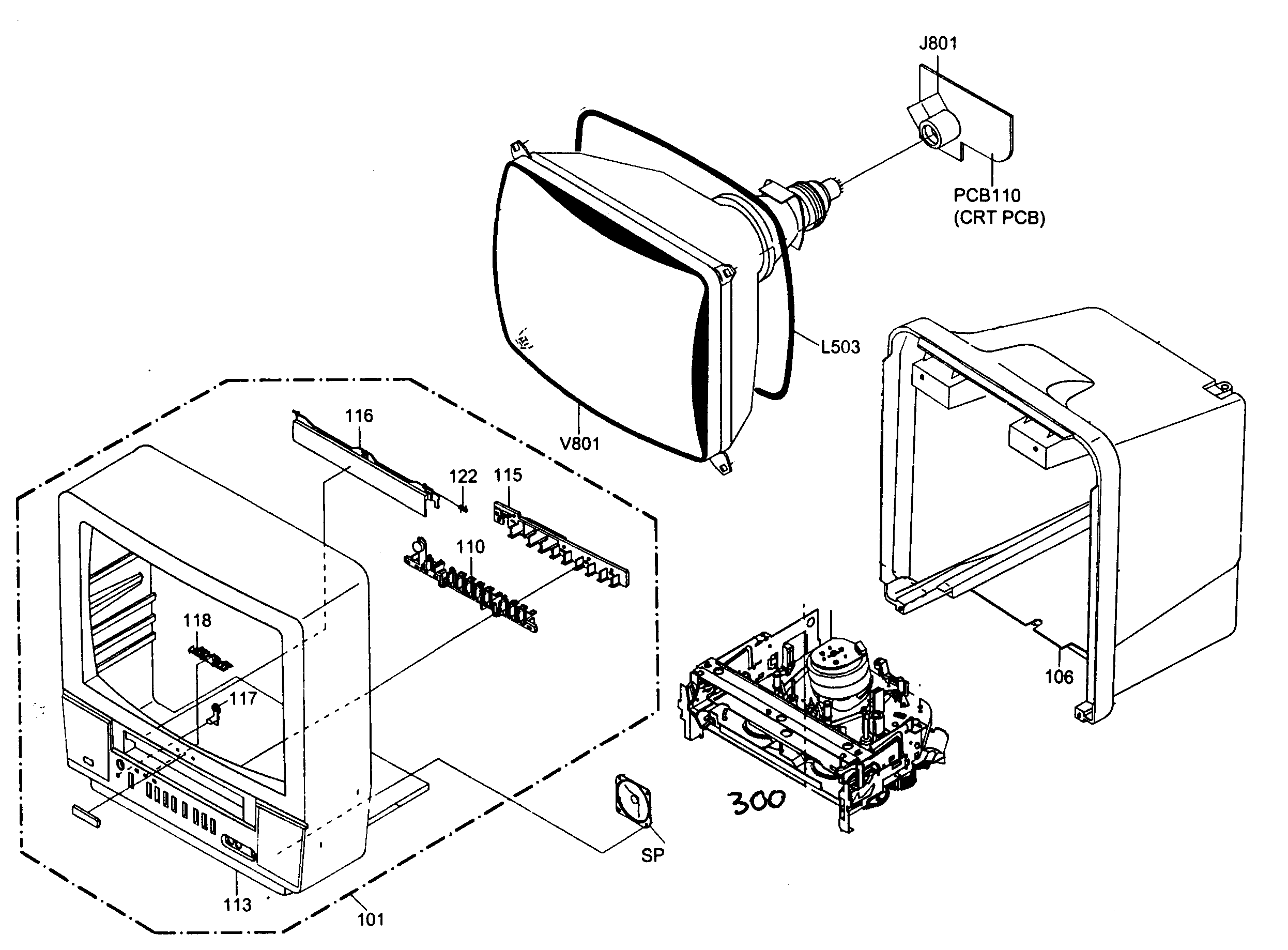 Toshiba MV19M2W cabinet parts diagram