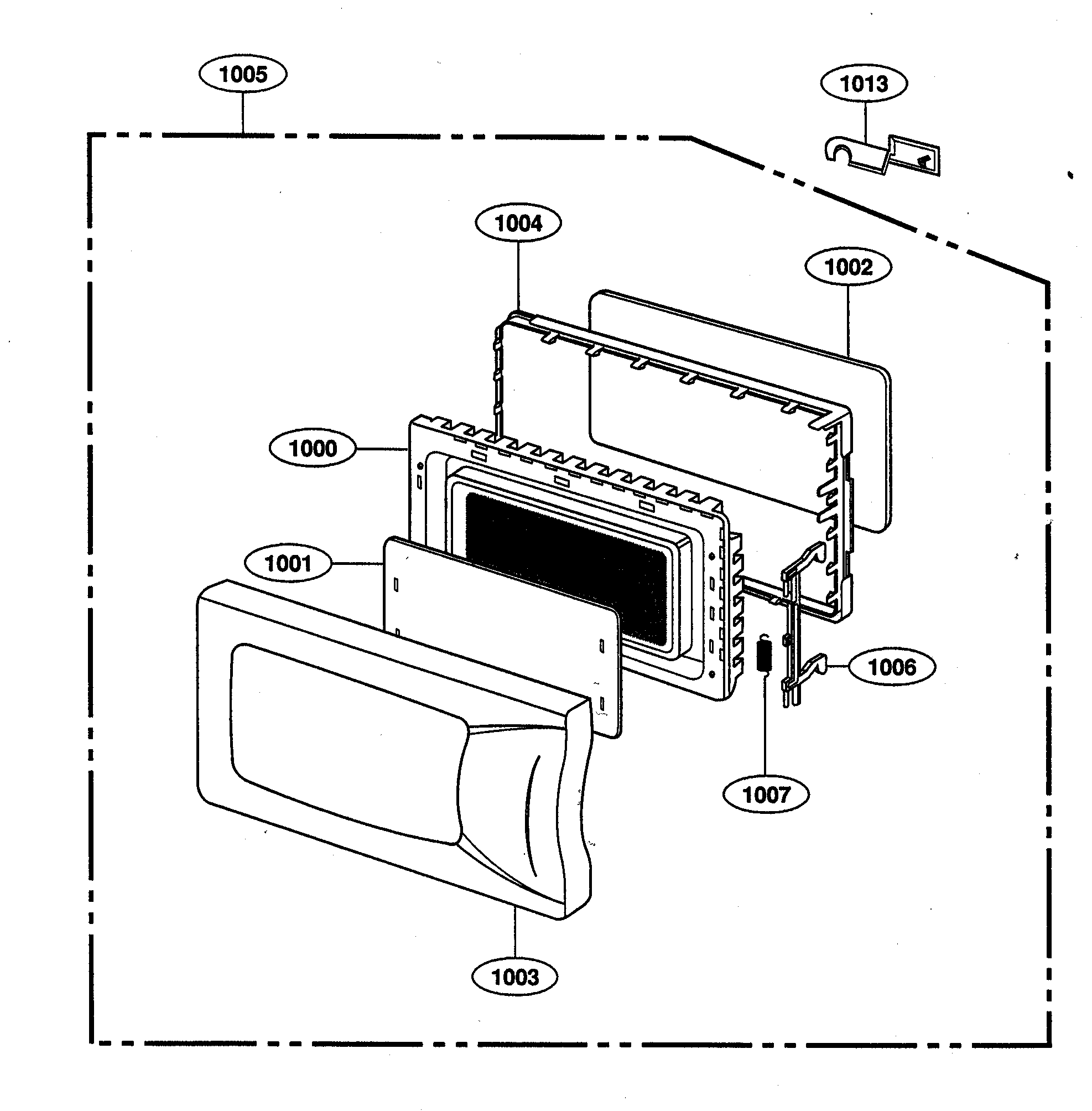 Kenmore 72162212200 door parts diagram