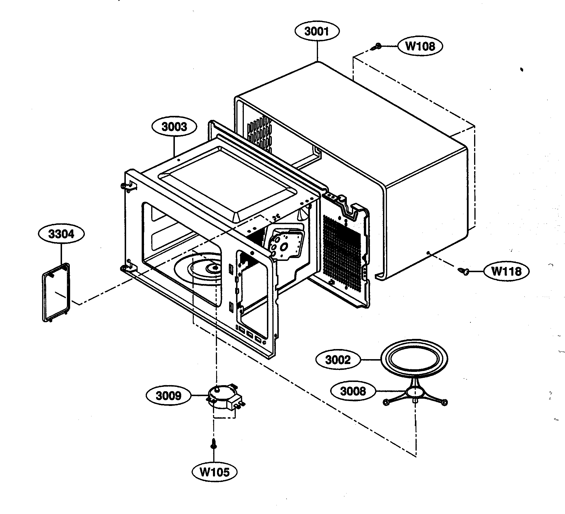 Kenmore 72162212200 oven cavity diagram