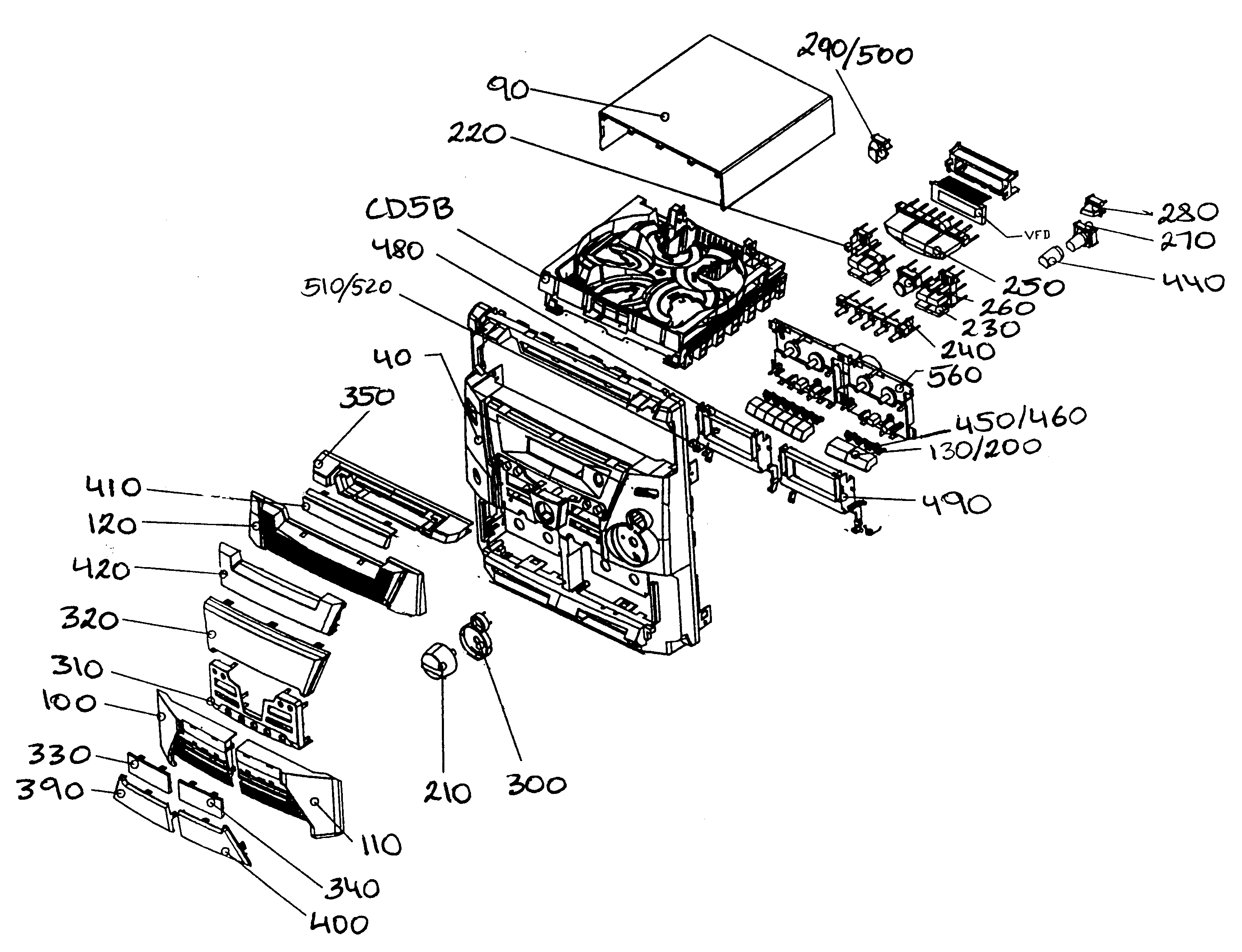 RCA RS2612 cabinet parts diagram