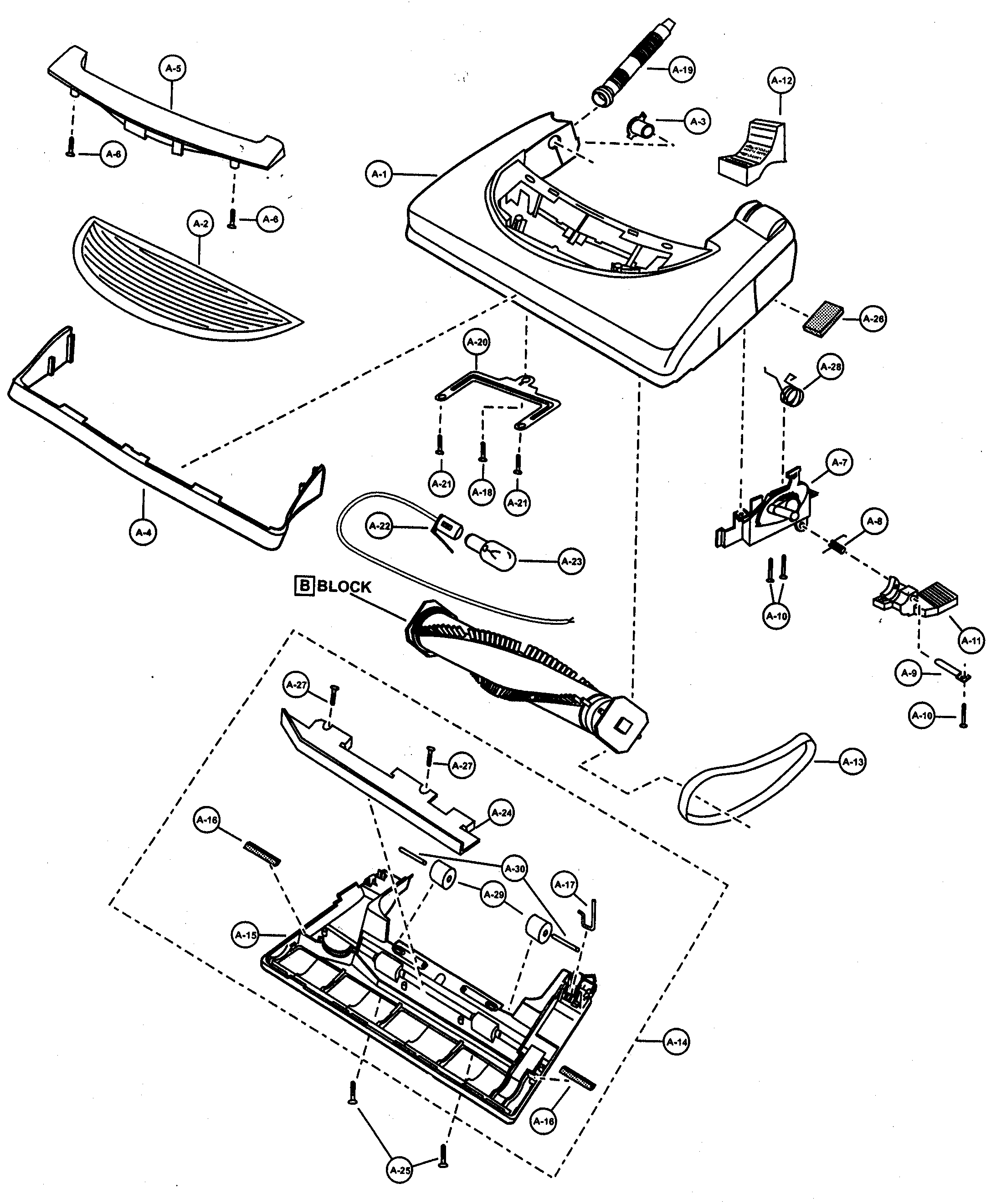 Panasonic MC-V731100 nozzle housing diagram