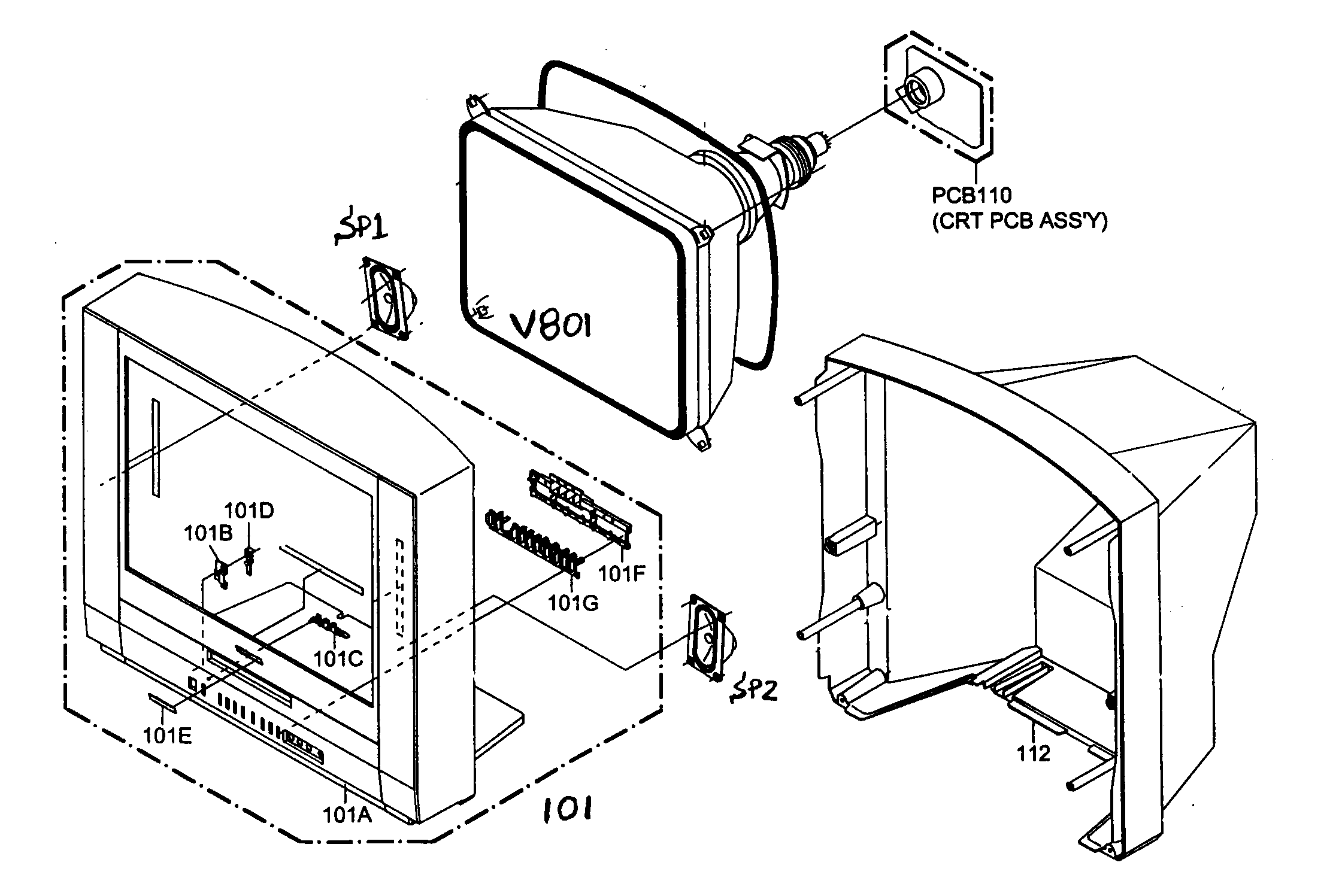 Toshiba MD20FN3 cabinet parts diagram
