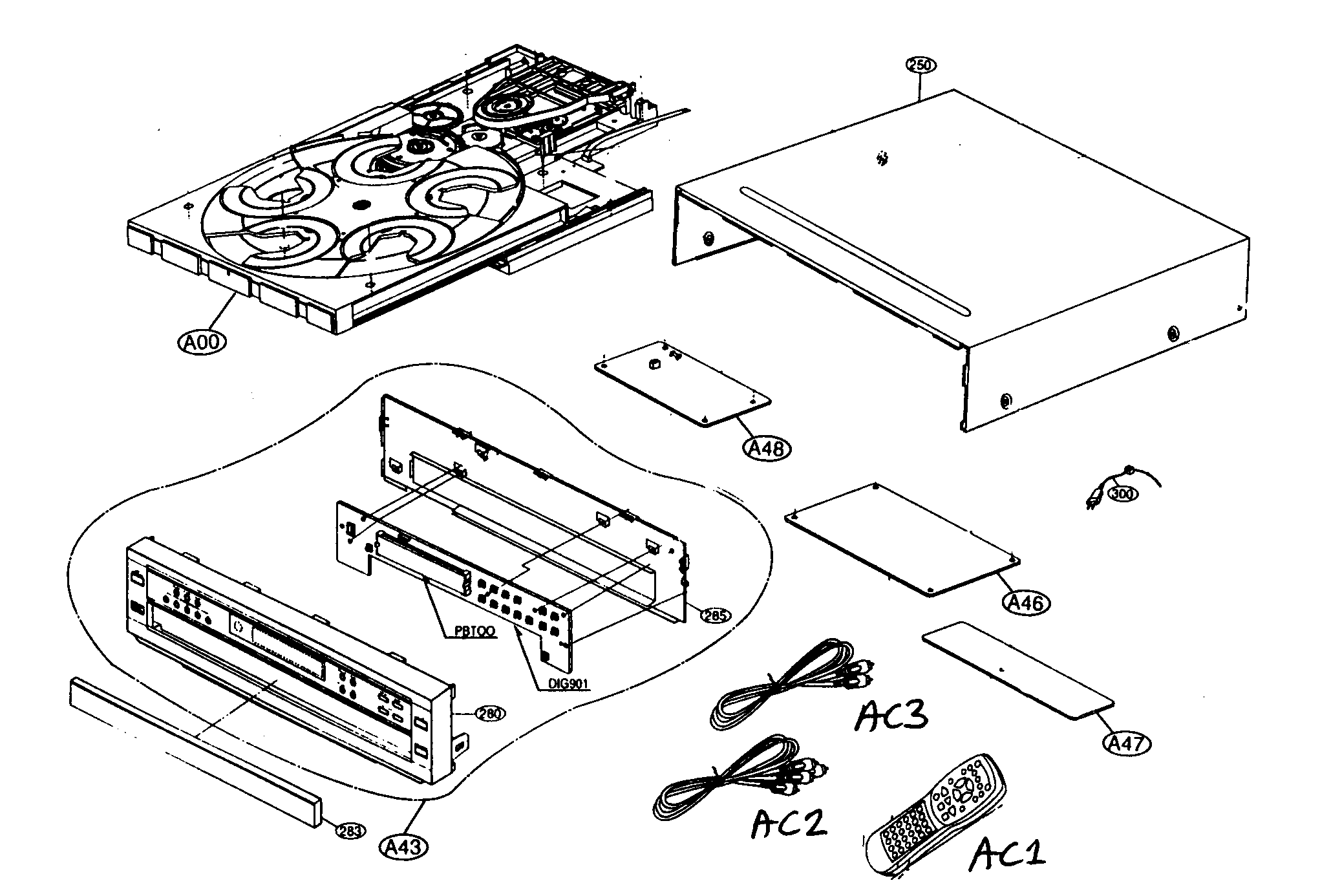 Toshiba SD-K615 cabinet parts diagram