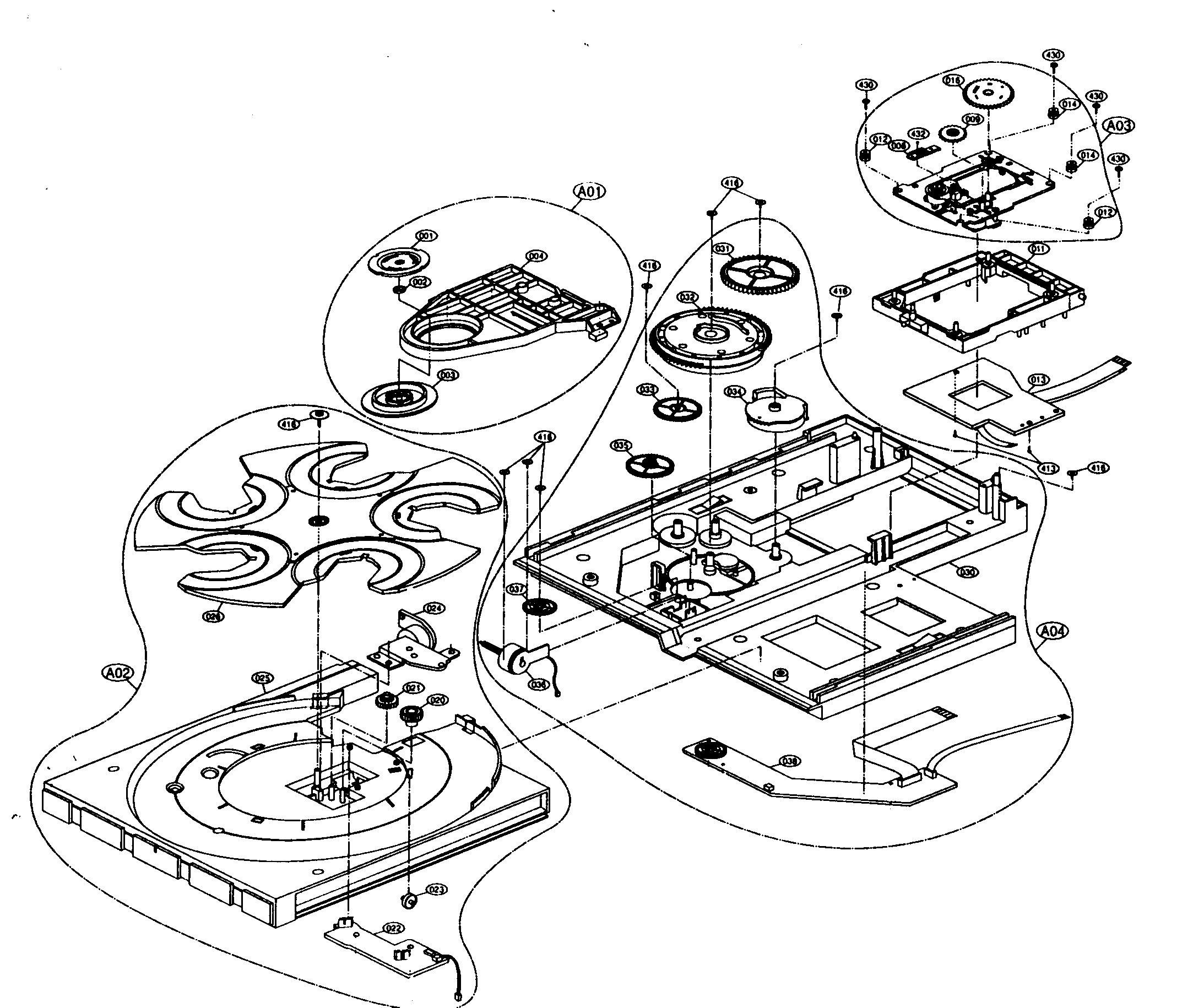 Toshiba SD-K615 cd mech assy diagram
