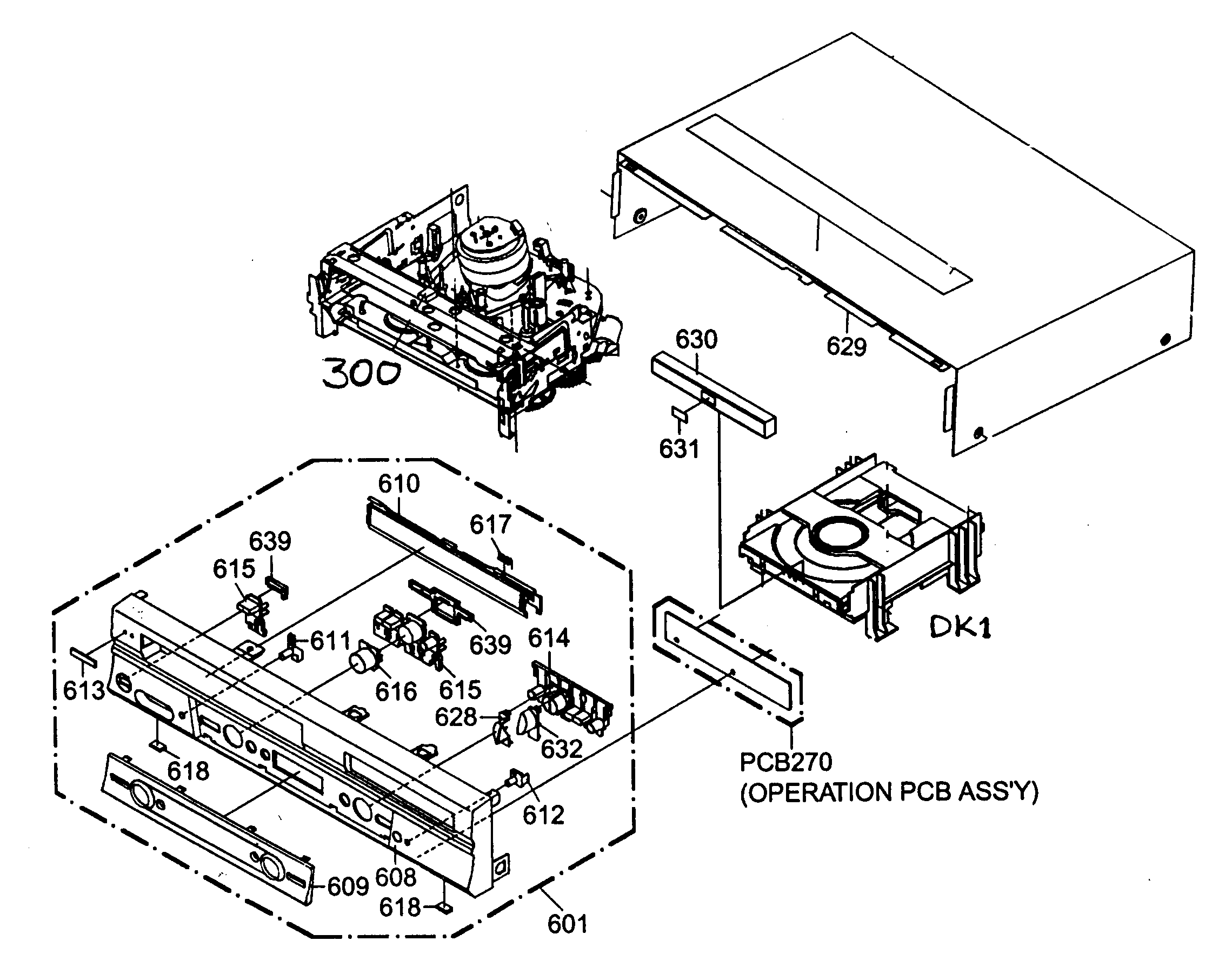 JVC HR-XVC20U cabinet part diagram