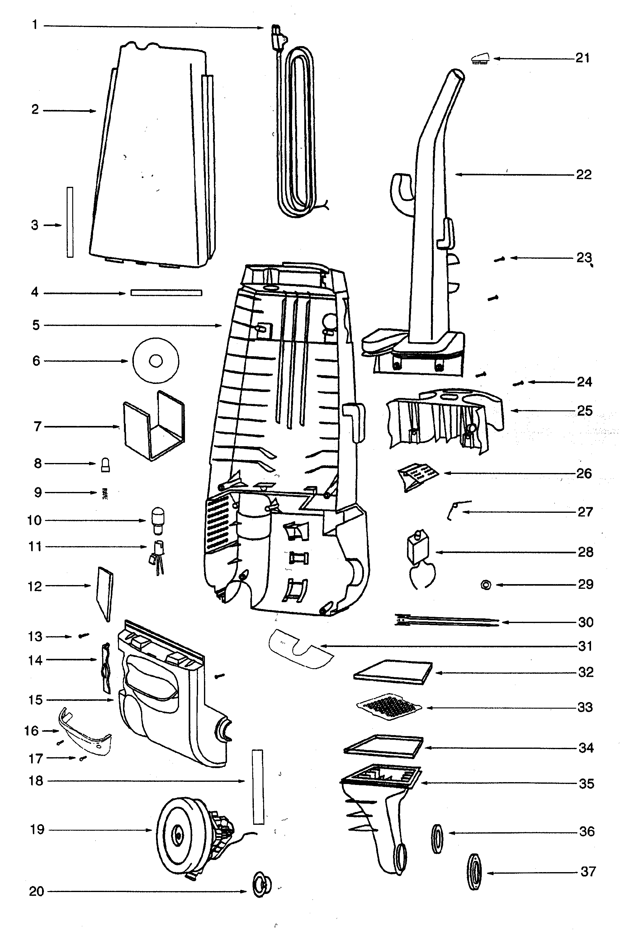 Eureka 4468A housing assy diagram