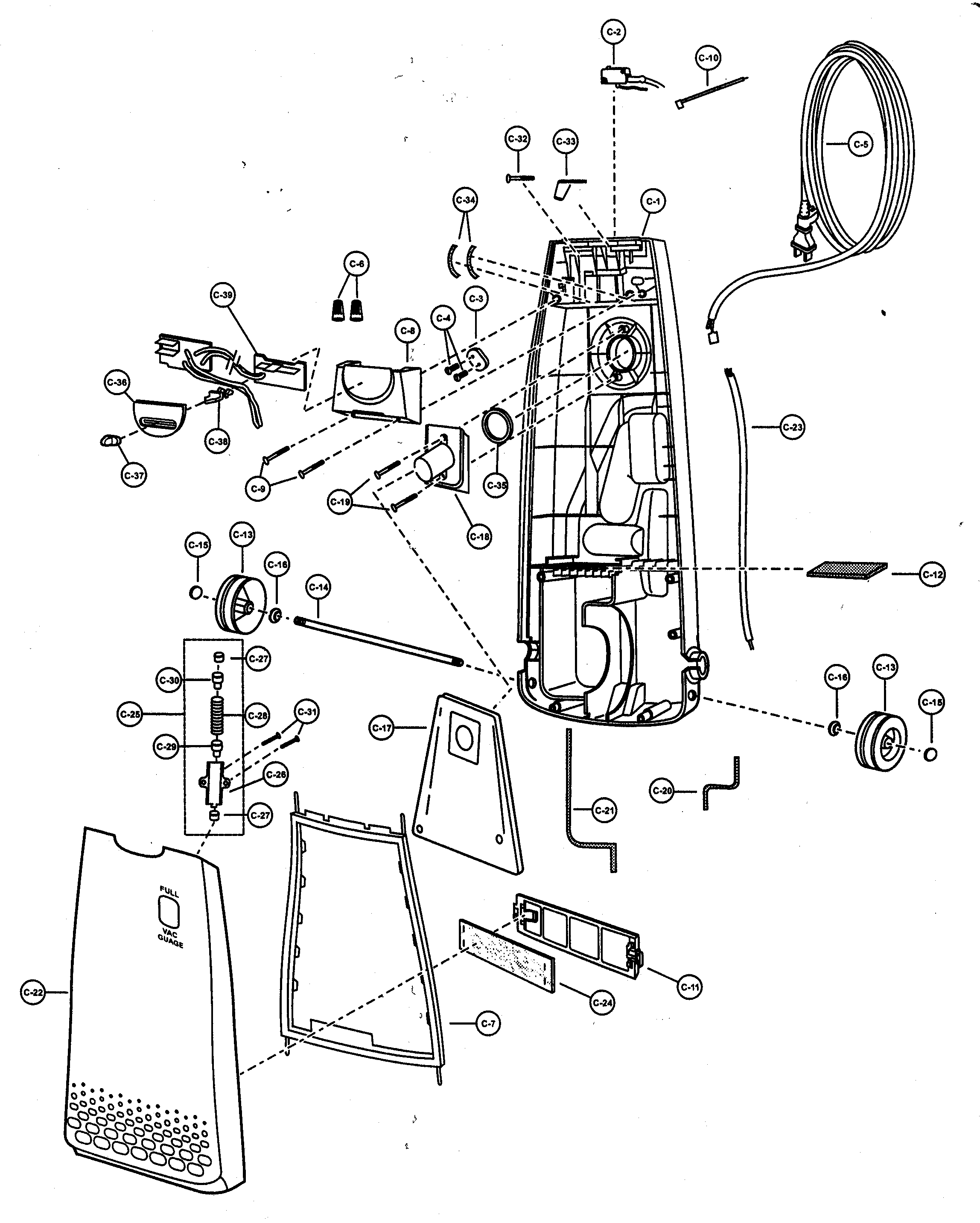 Panasonic MC-V7388 body assy diagram