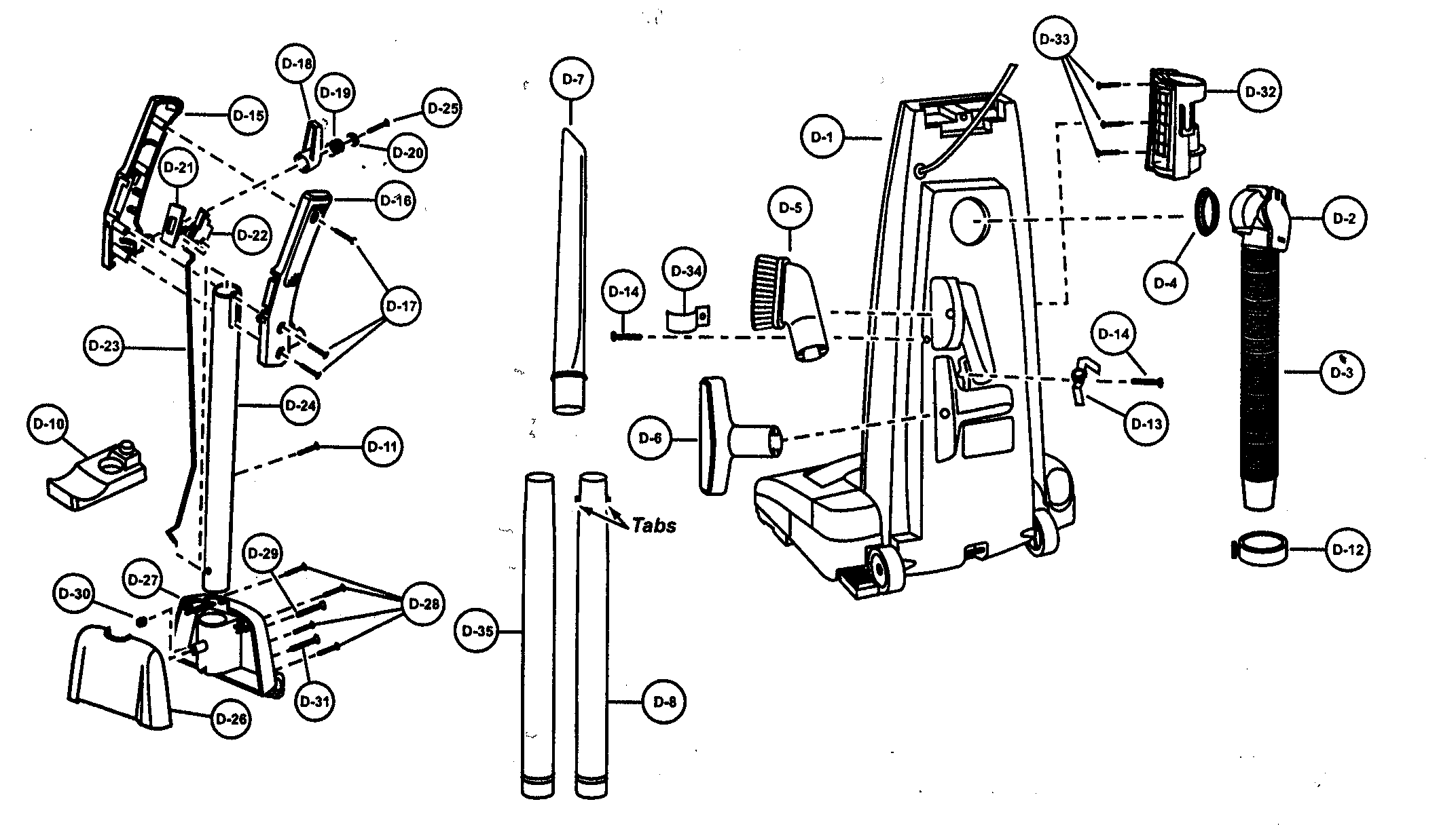 Panasonic MC-V7388 handle assy diagram