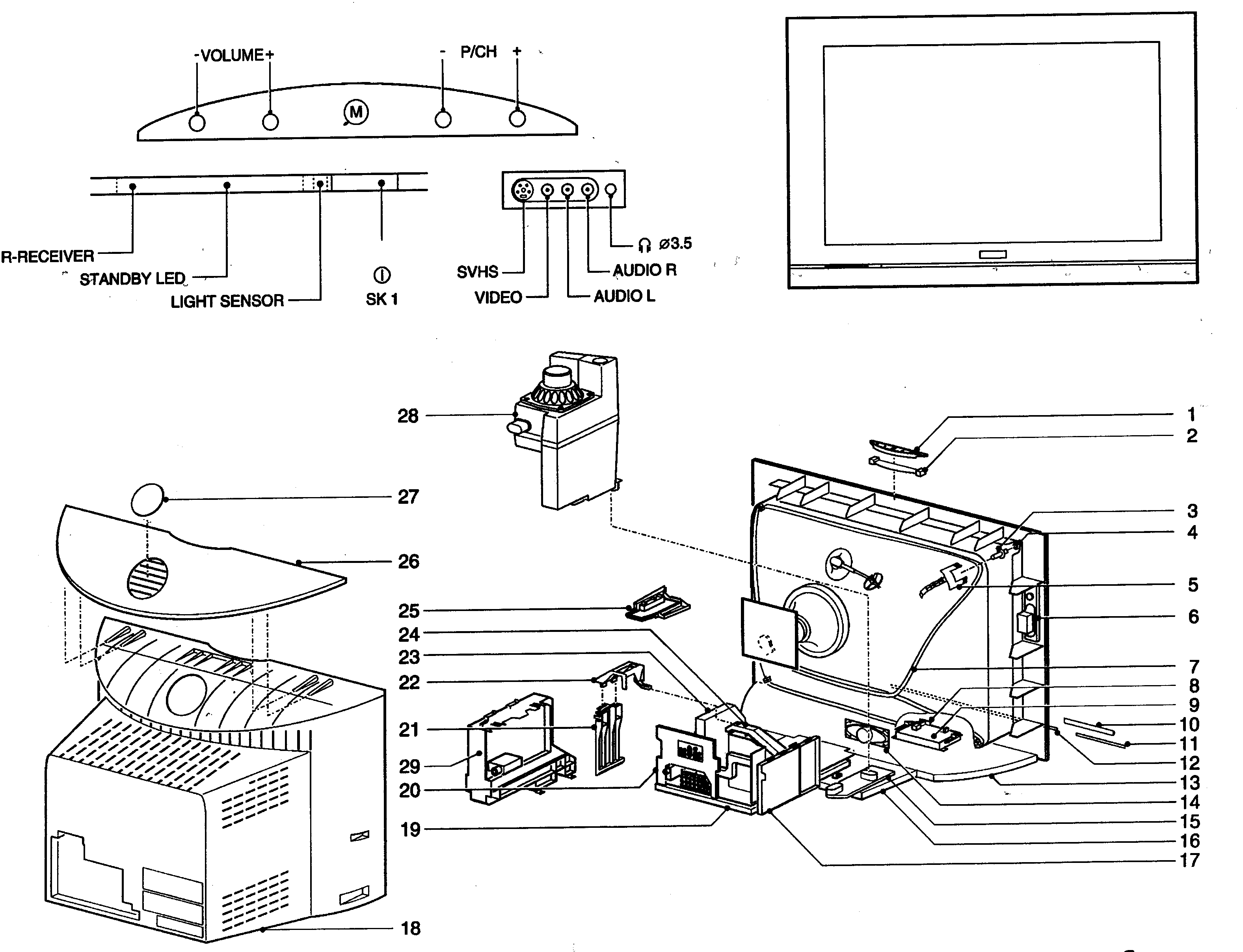 Magnavox 34PW9818 cabinet parts diagram