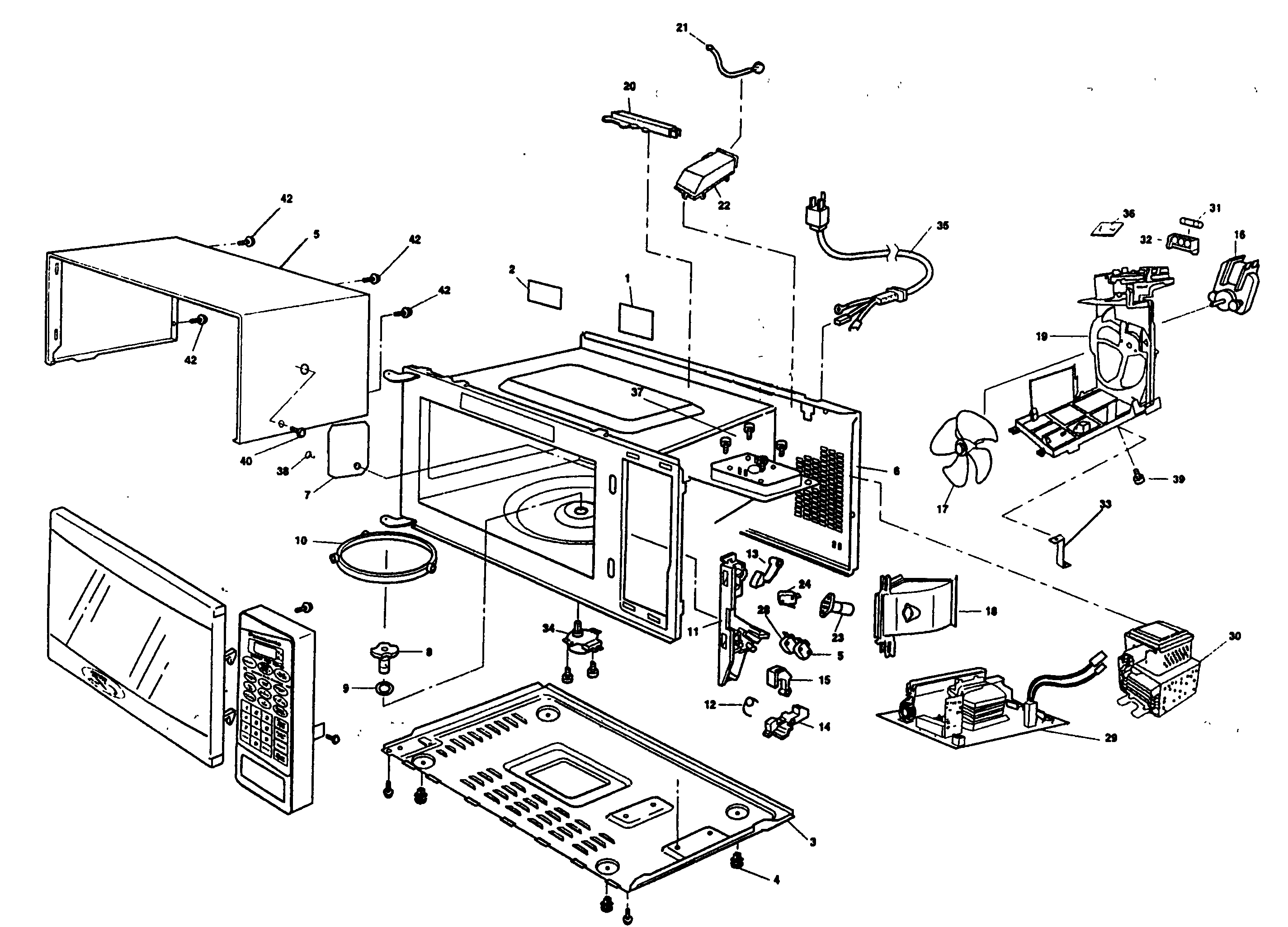 Panasonic NN-S560BF cabinet parts diagram
