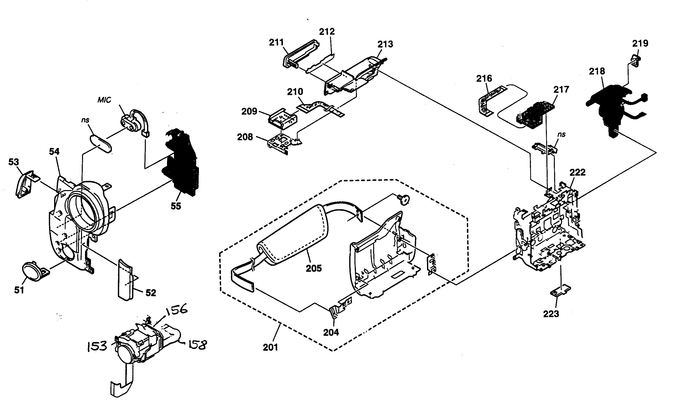 Sony DCR-TRV19 front assy diagram