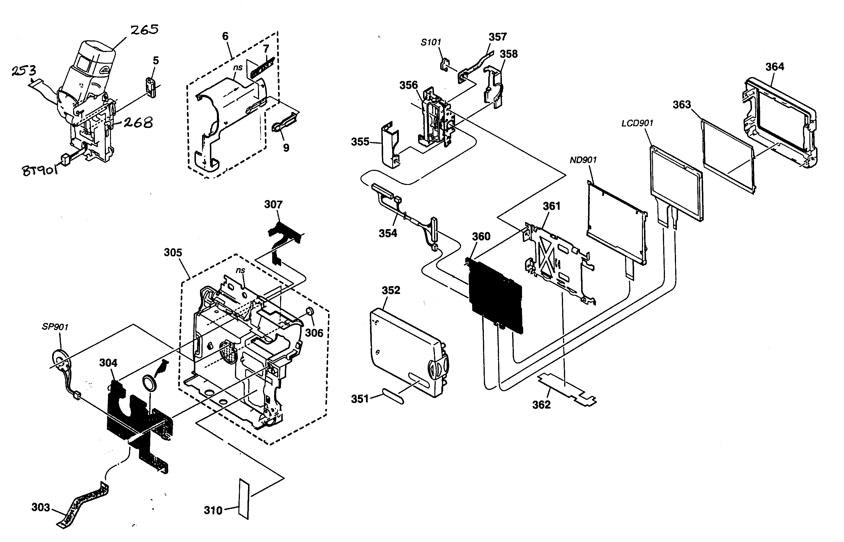 Sony DCR-TRV19 right assy diagram