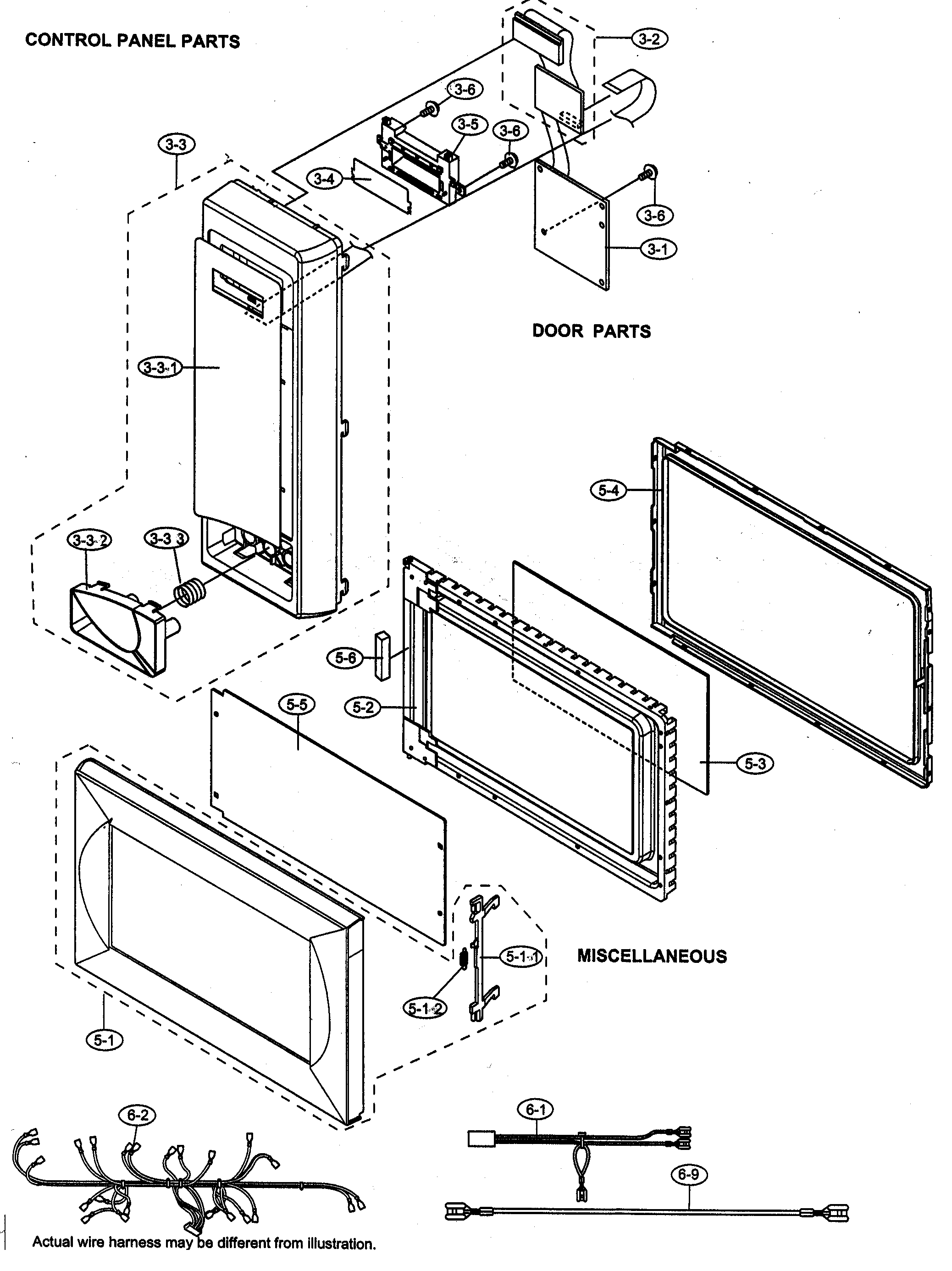 Sharp R-508DK control panel/miscellaneous diagram